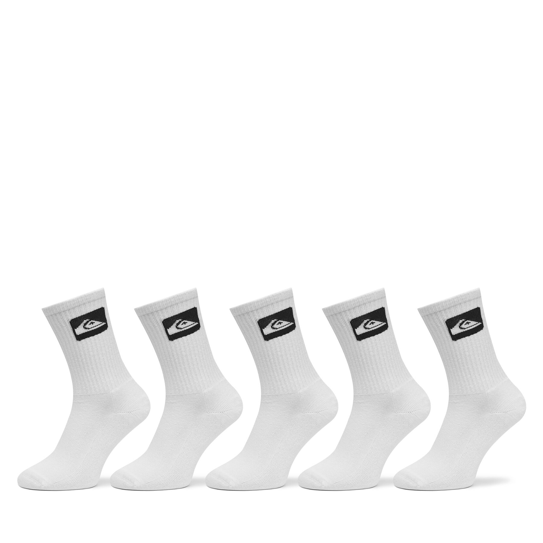 Súprava 5 párov vysokých ponožiek unisex Quiksilver EQYAA04066 Biela