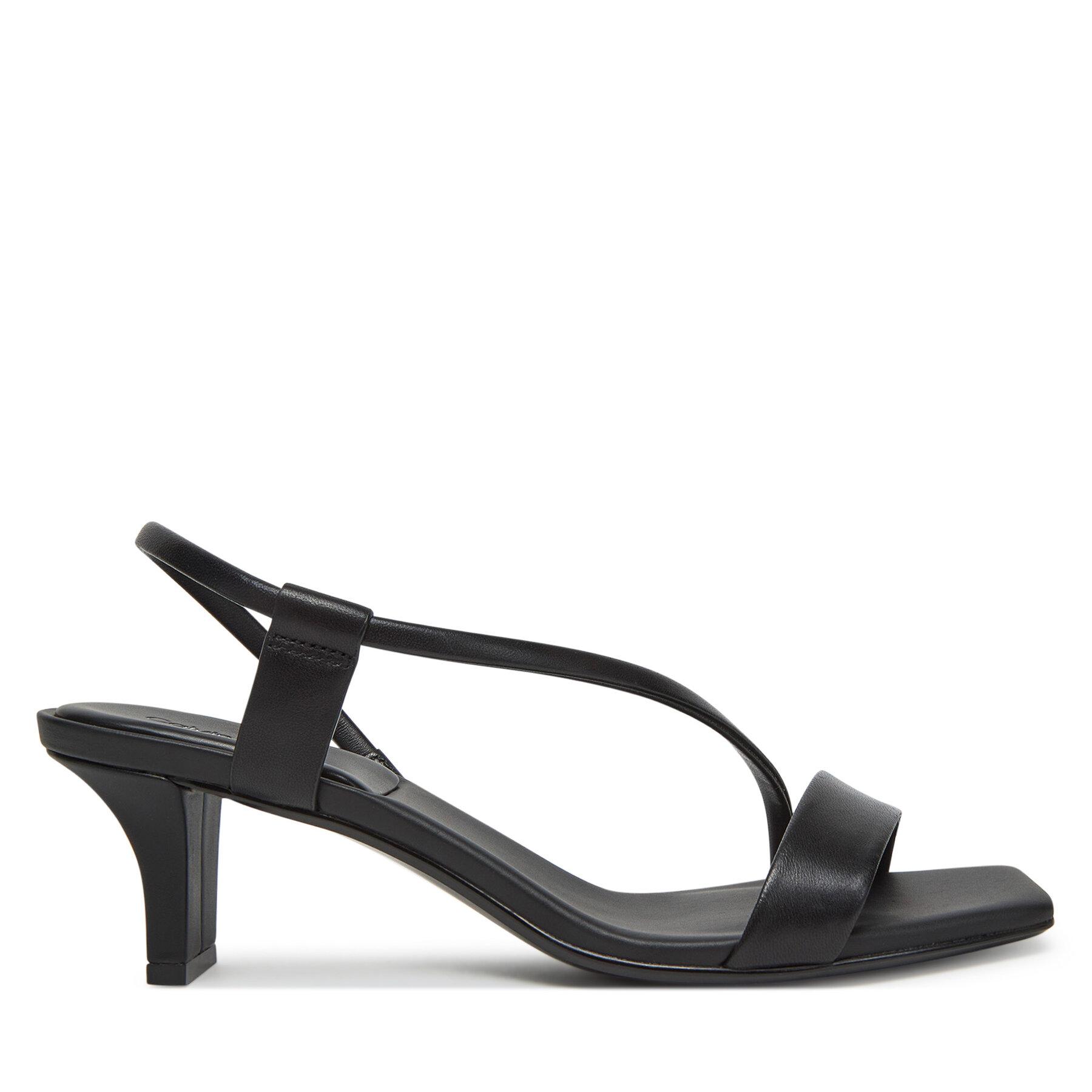 Sandale Calvin Klein Heel Sandal 50 Squared Lth HW0HW02534 Negru