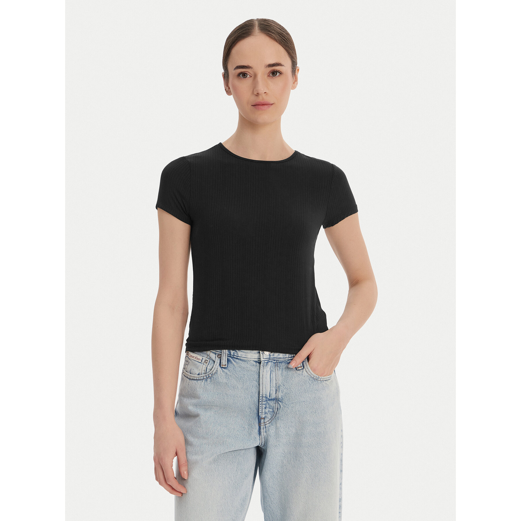 Calvin Klein T-Shirt LV00QS7618 Schwarz Slim Fit