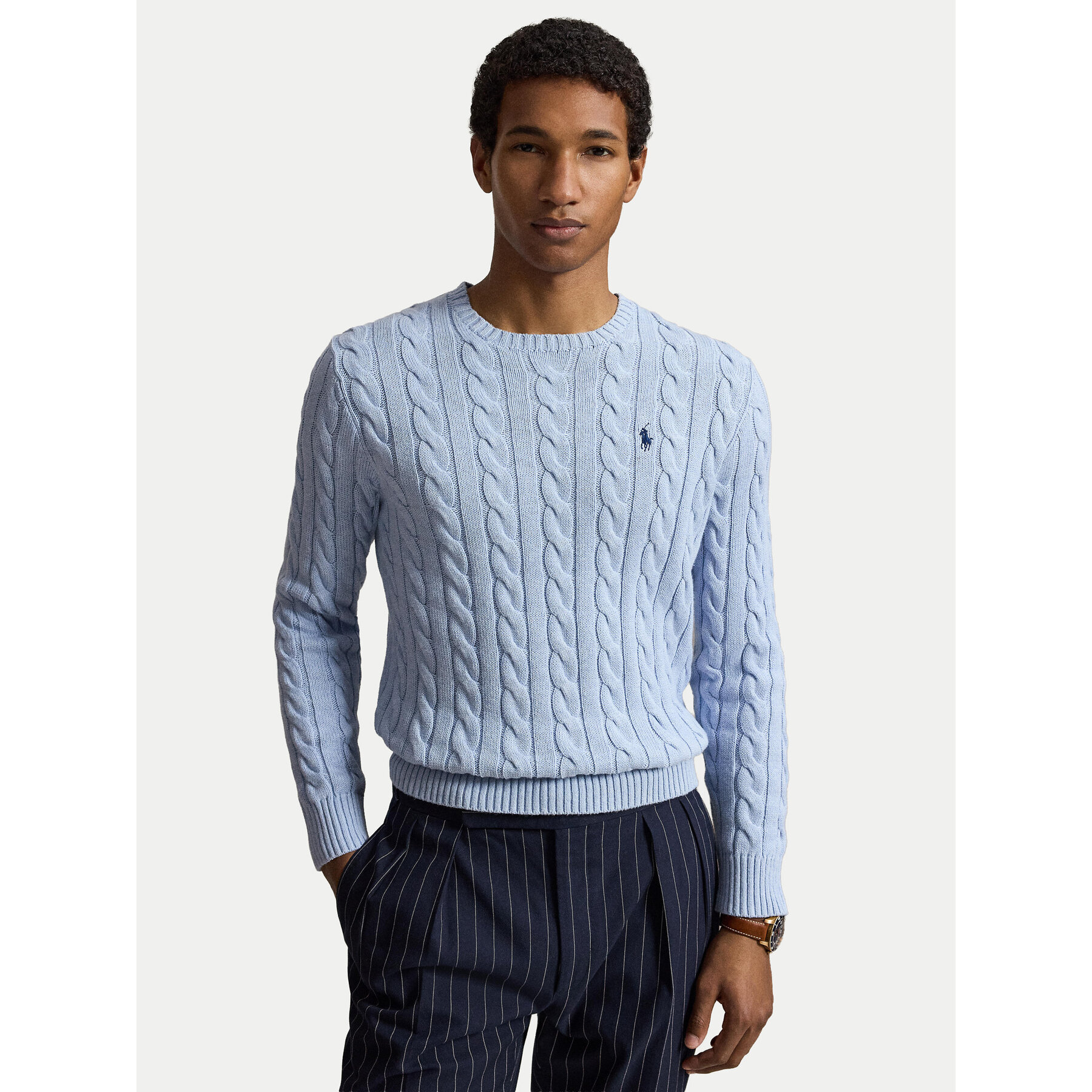 Polo Ralph Lauren Pullover Cable 710775885545 Hellblau Regular Fit