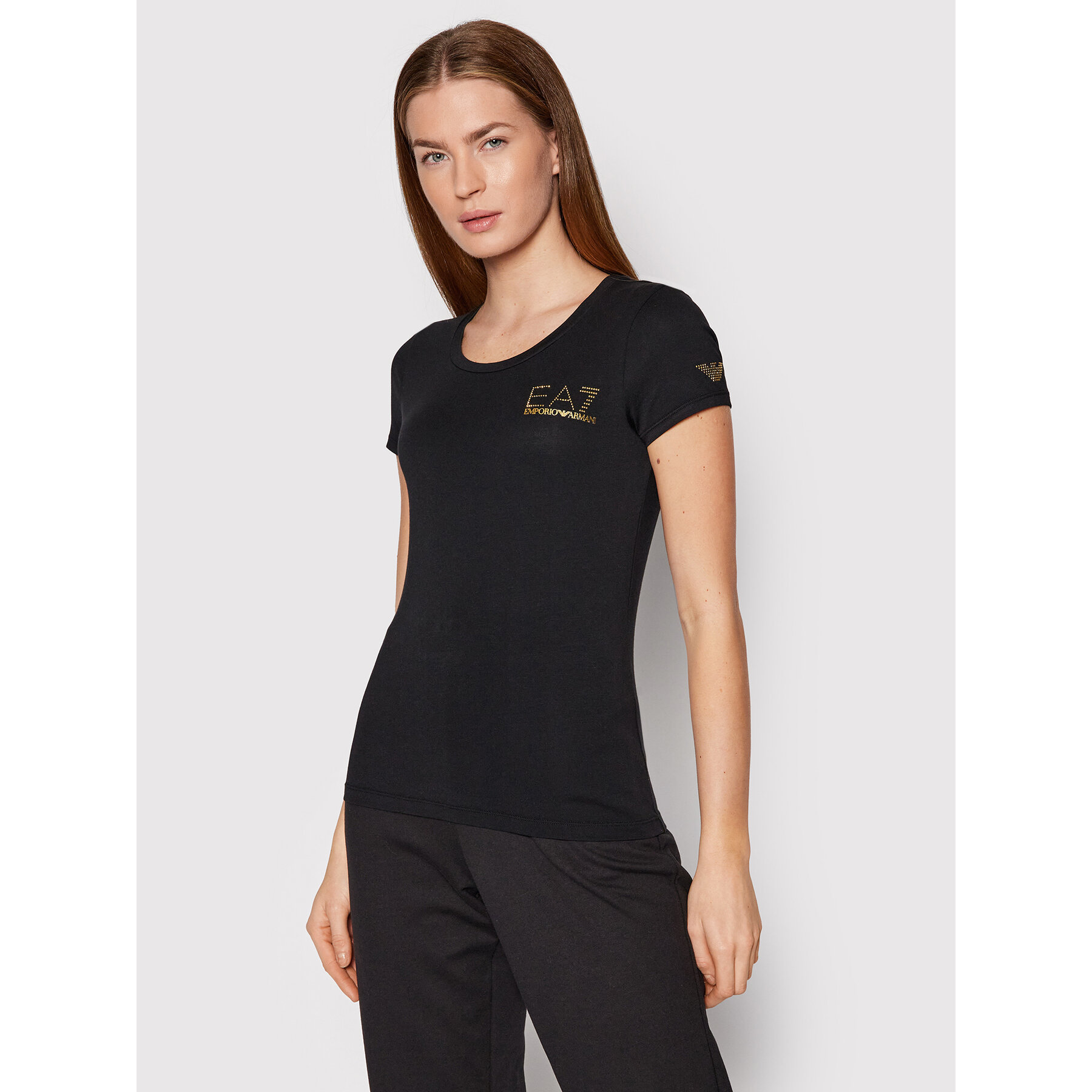 EA7 Emporio Armani Póló 8NTT65 TJDQZ 1200 Fekete Slim Fit