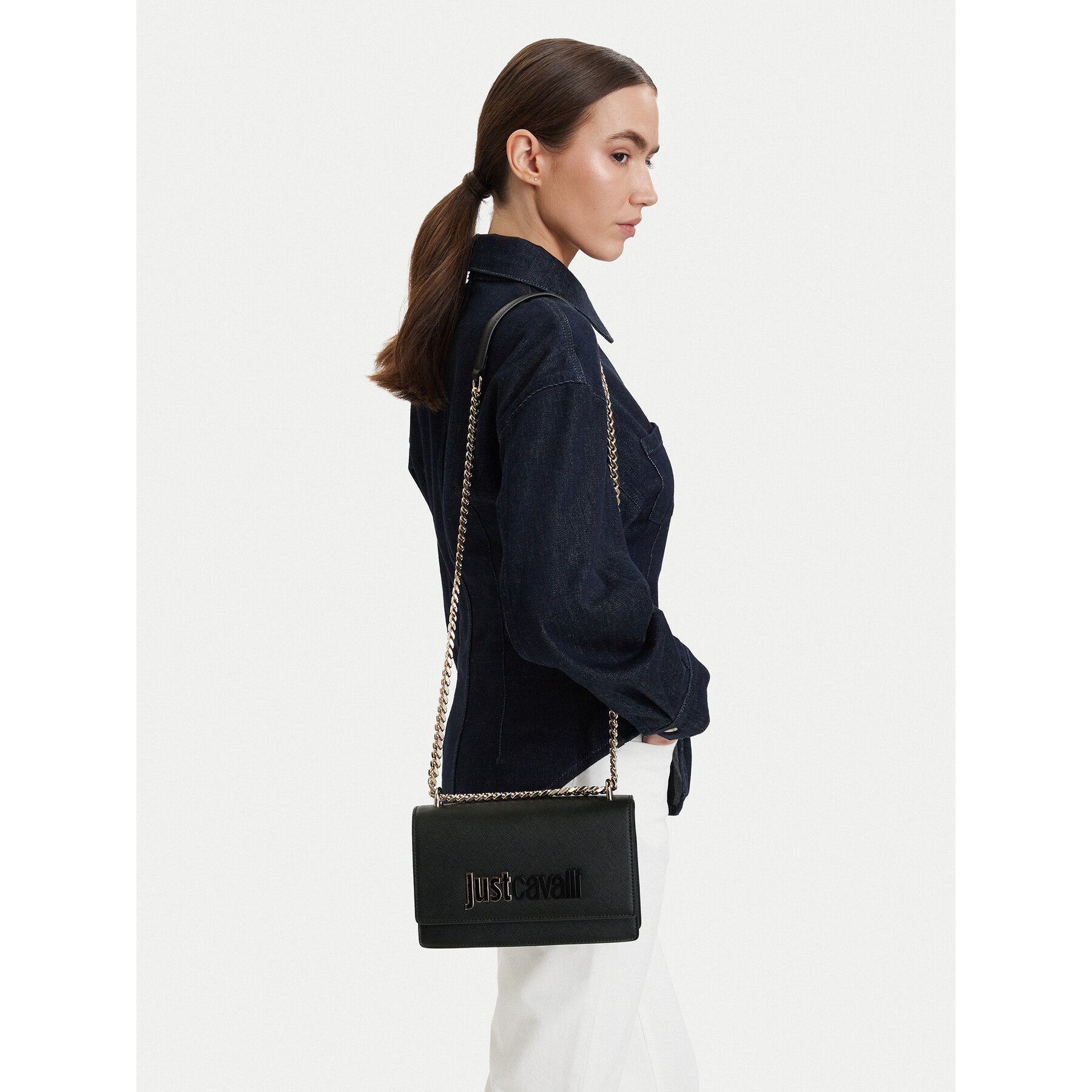 Τσάντα Just Cavalli 80RA4BBA ZS766 Μαύρο