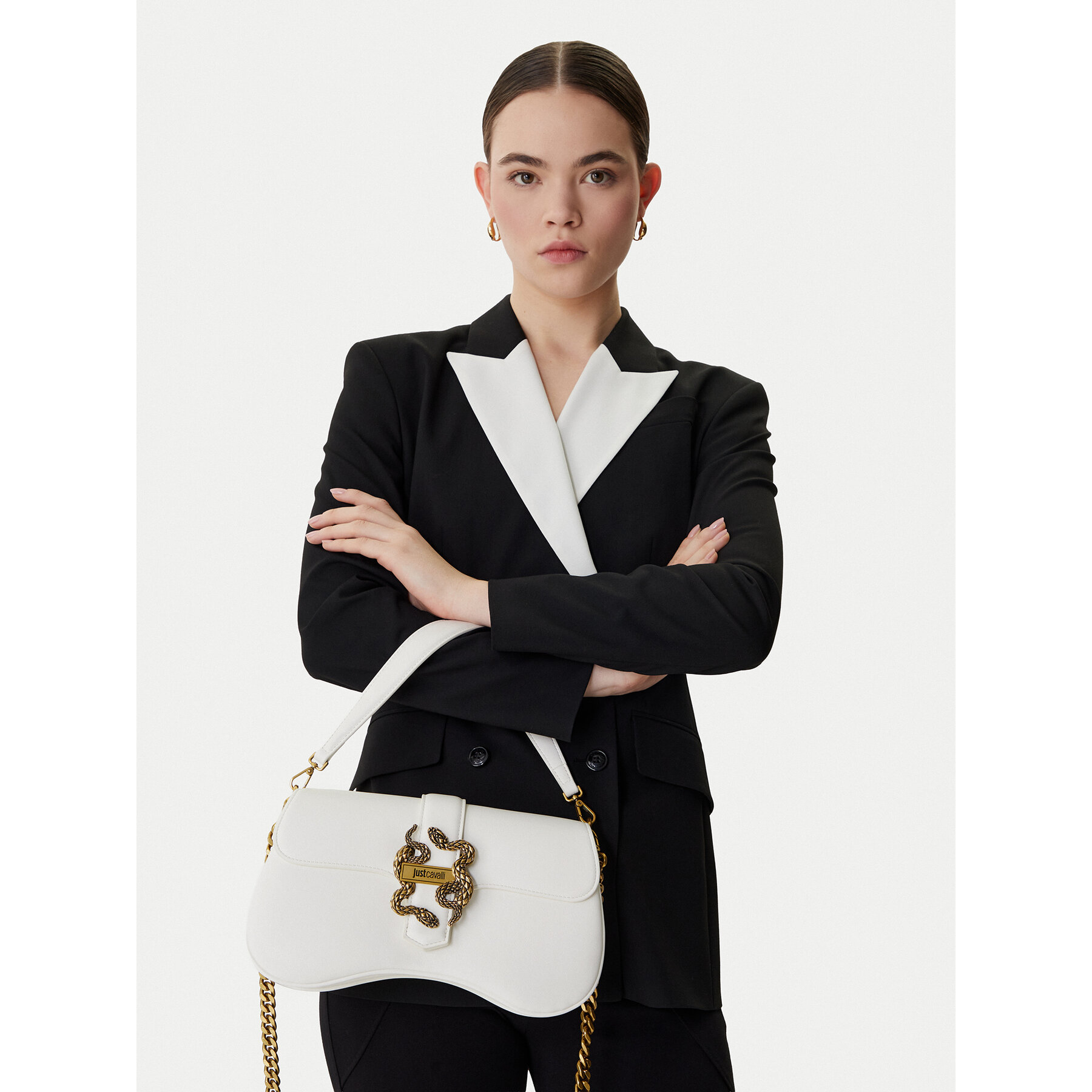 Geantă Just Cavalli 80RA4BA1 ZSA89 Alb