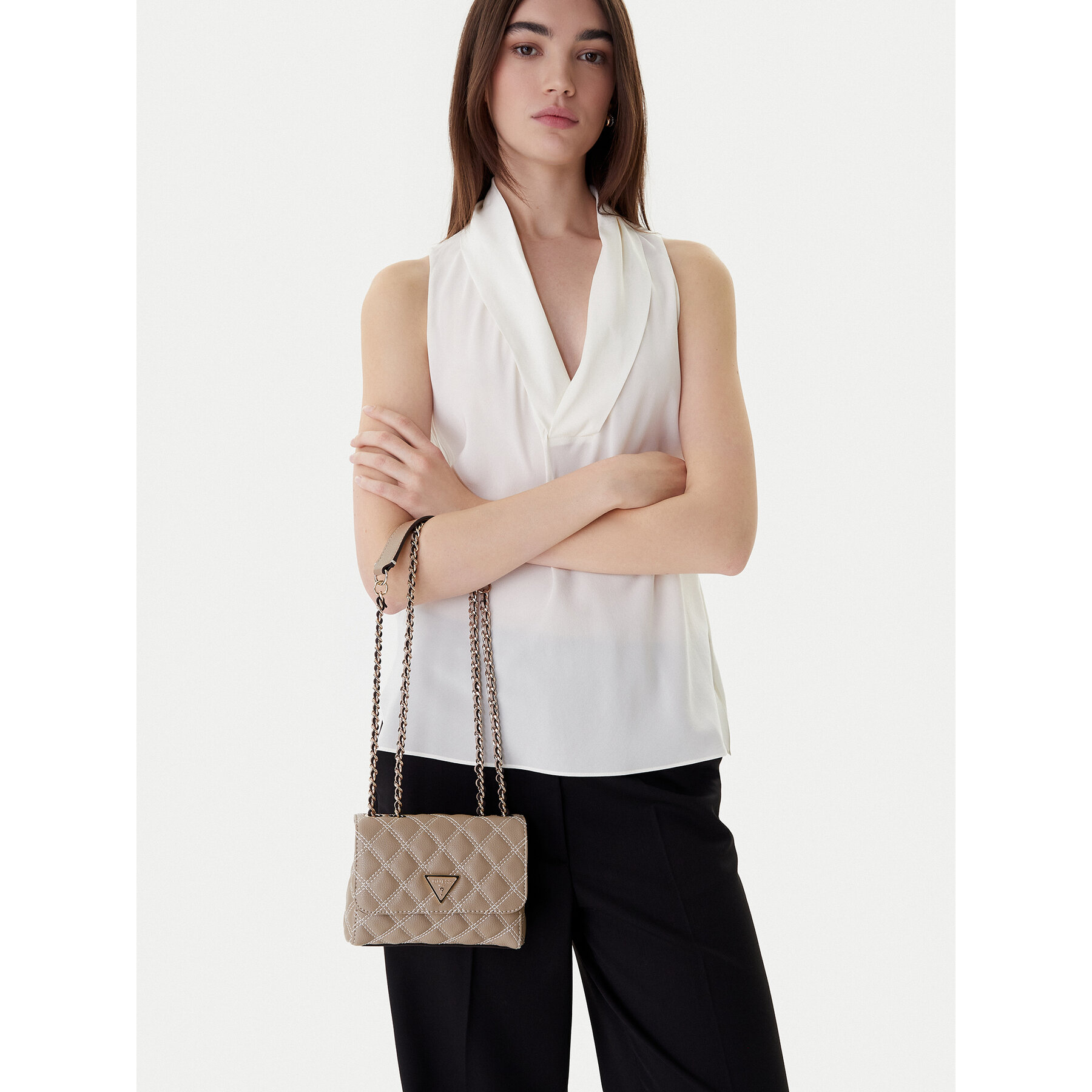 Дамска чанта Guess Giully II Mini HWQG96 73740 Бежов