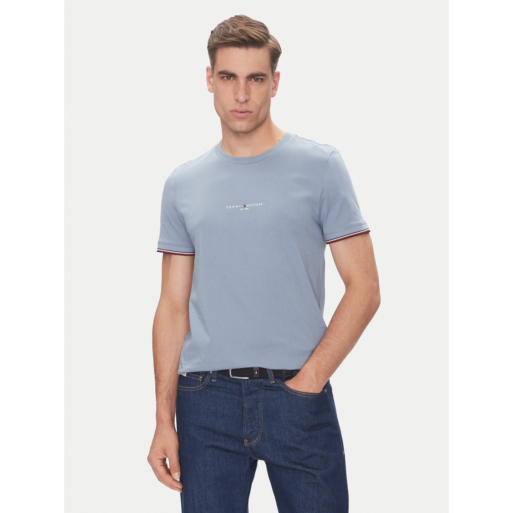 Tommy Hilfiger T-Shirt Logo MW0MW32584 Celeste Regular Fit