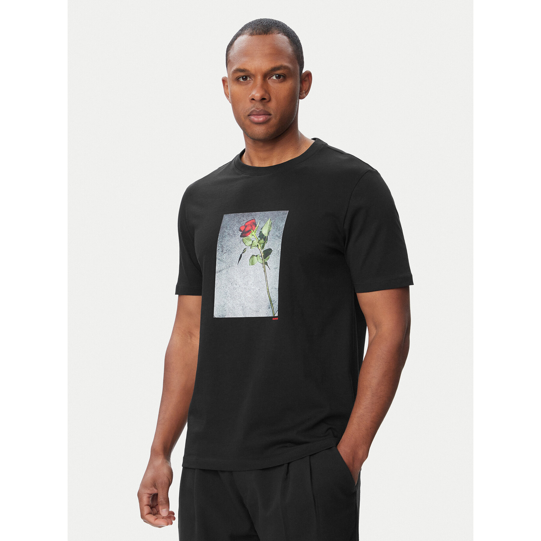 HUGO T-Shirt Durose 50564130 Schwarz Regular Fit