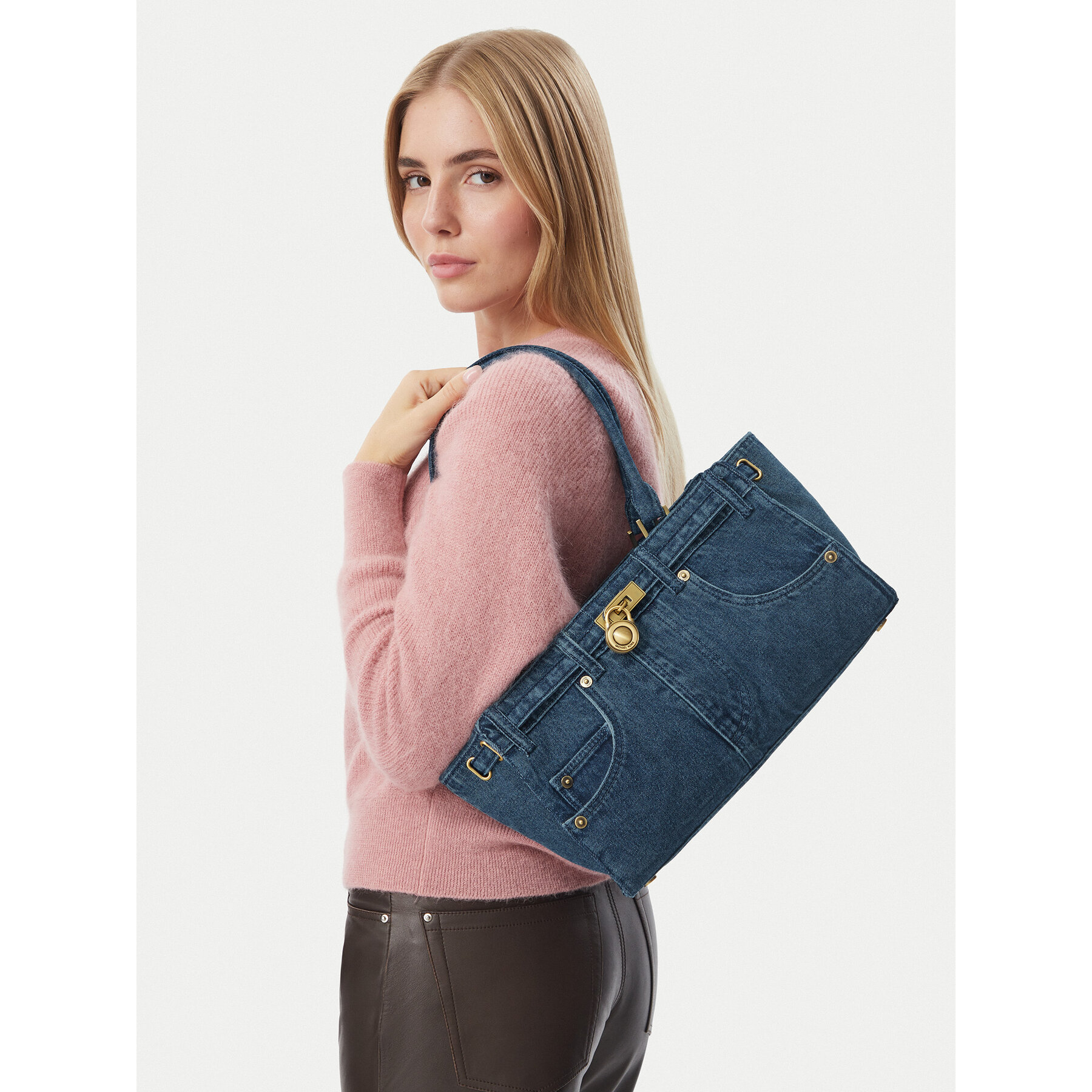 Torbica MICHAEL Michael Kors Hamilton 30F6BNXT0C Plava