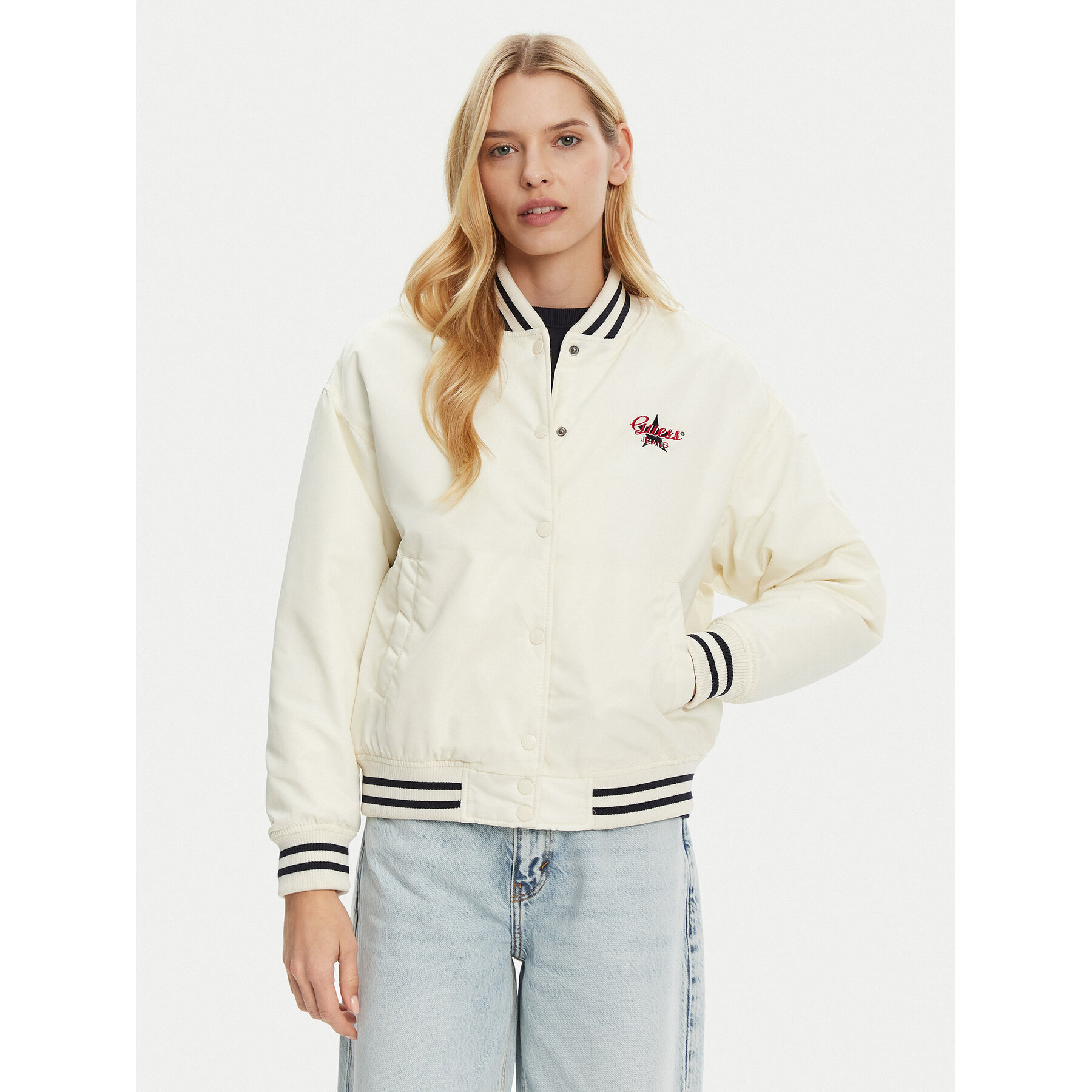 Guess Jeans Bomberjacke W5RL43 WHAA2 Beige Regular Fit