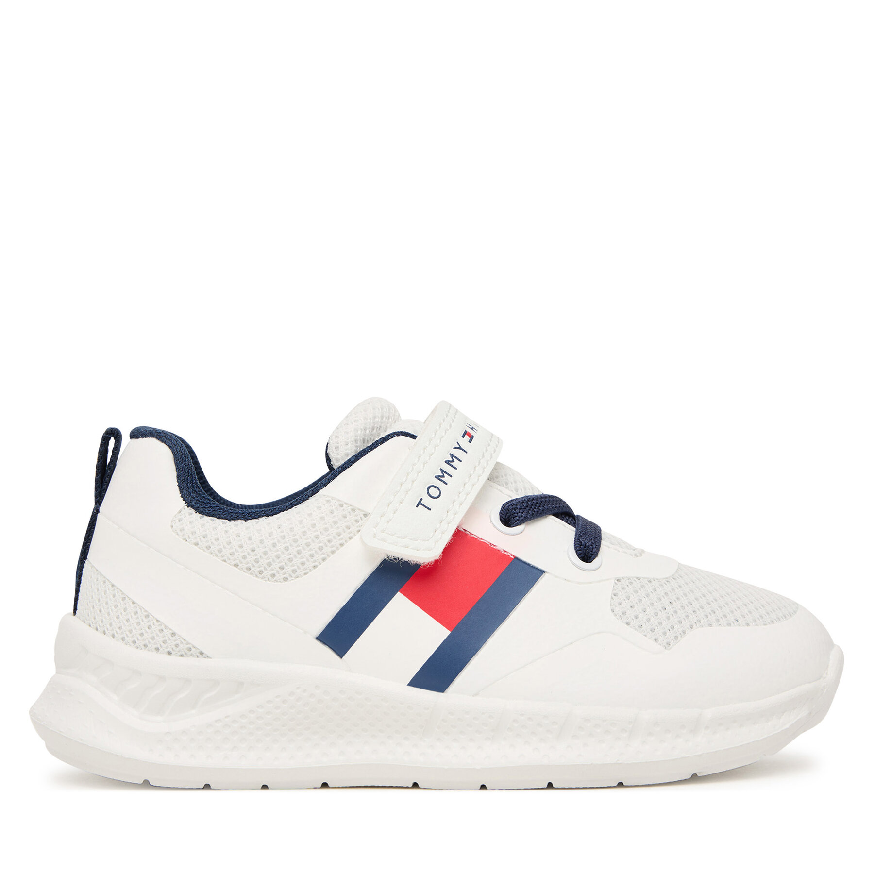 Sneakersy Tommy Hilfiger Flag Low Cut Lace-Up/Velcro T1X9-34369-1843 M Biela