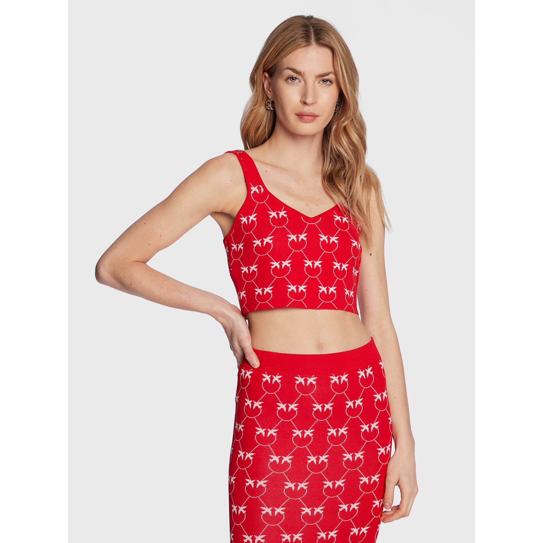 Pinko Τοπ 100210 A0IS Κόκκινο Slim Fit
