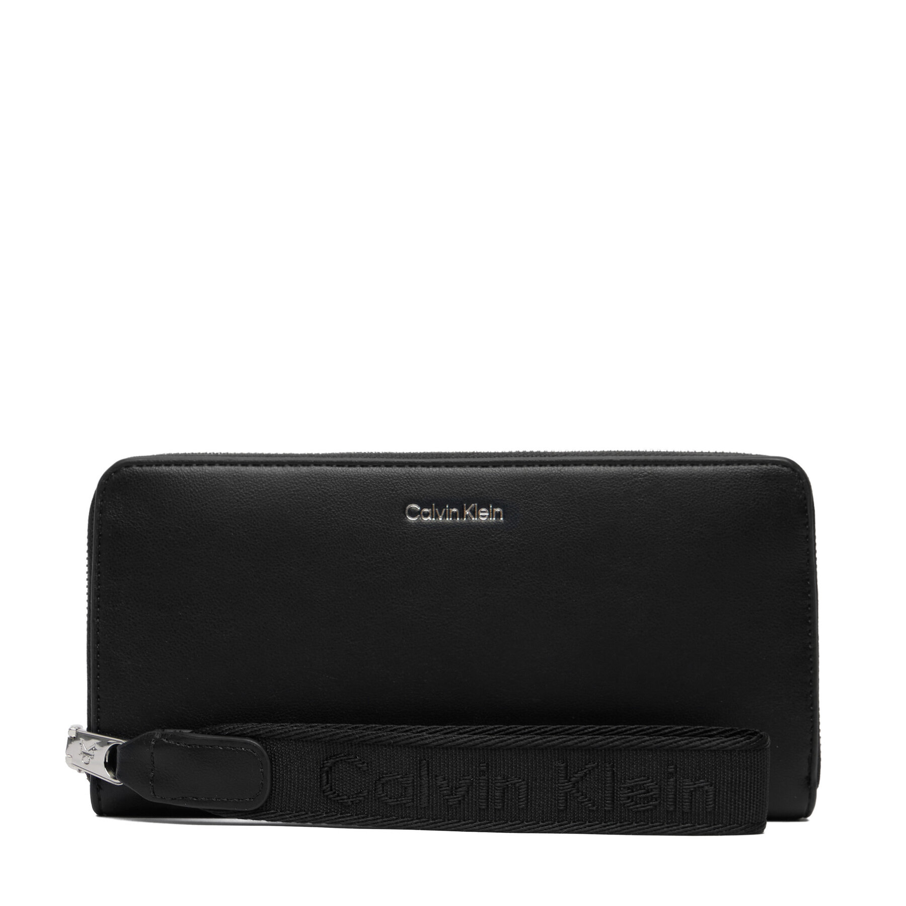 Portofel Calvin Klein Webbing Strap Long Zip Around LV04F1174G Negru