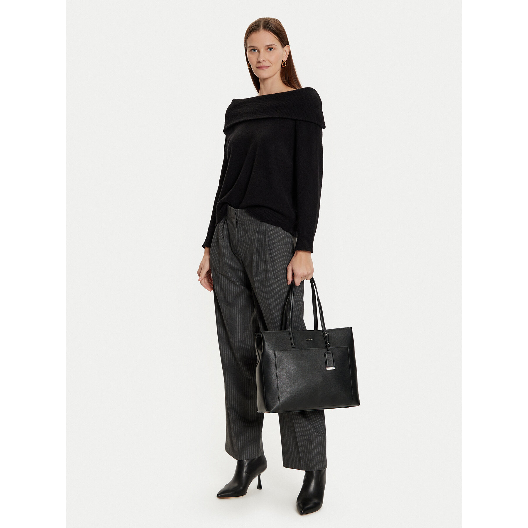 Τσάντα Calvin Klein Ck Must Medium Shopper_Caviar K60K613086 Μαύρο