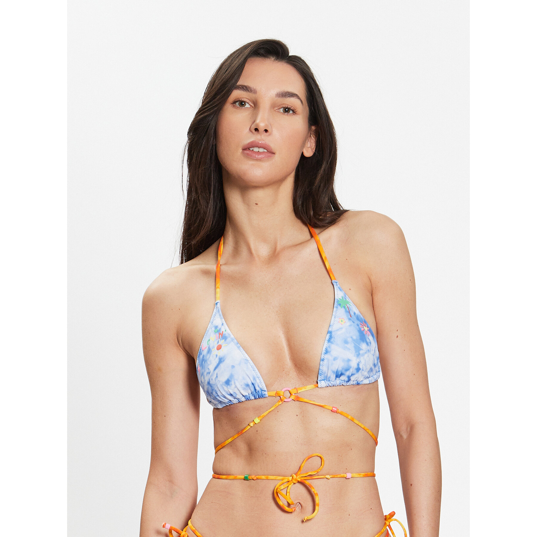 Banana Moon Bikini-Oberteil Twisto Smiledye LJT56 Blau