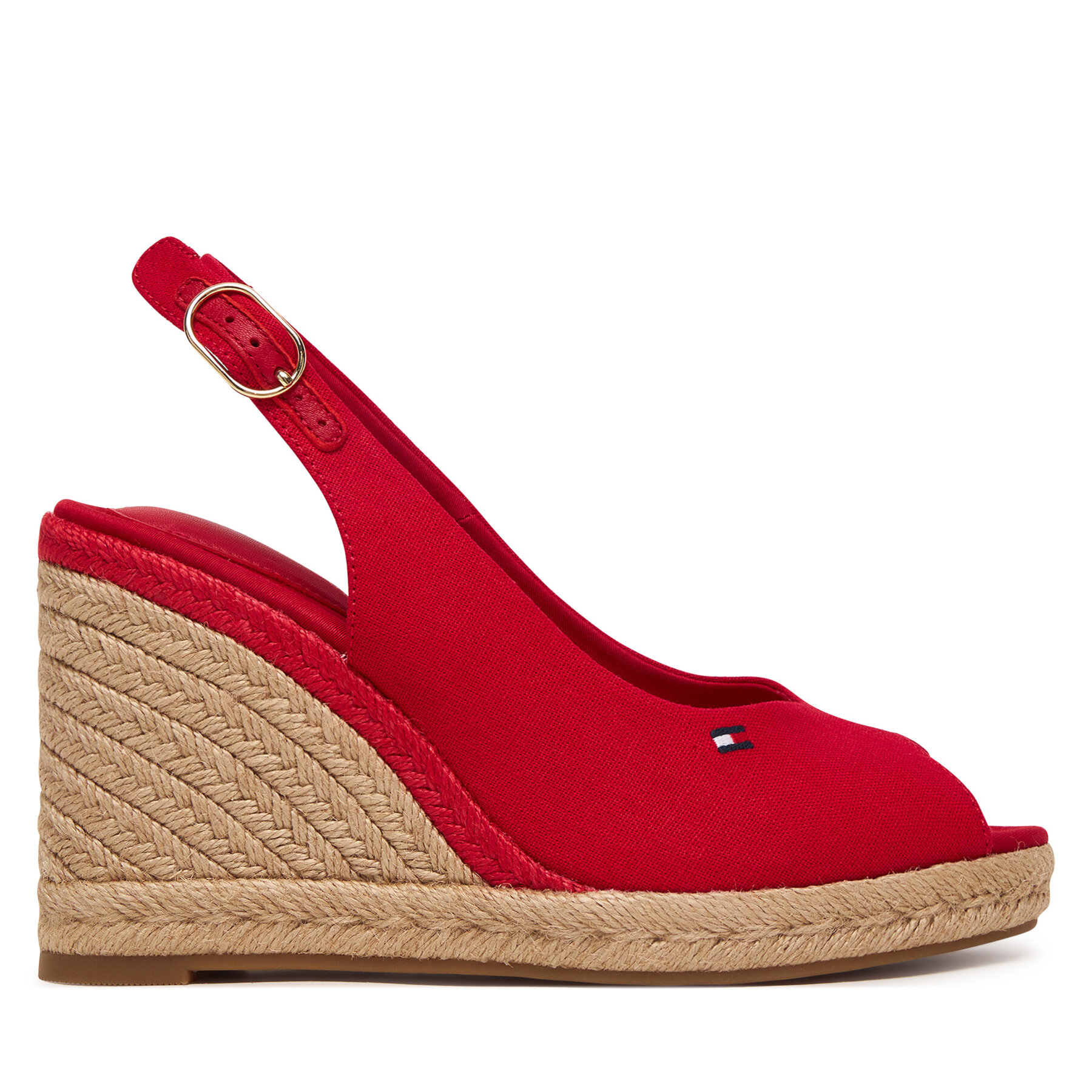 Espadrile Tommy Hilfiger Flag High Wedge Espad Slingback FW0FW09343 Roșu