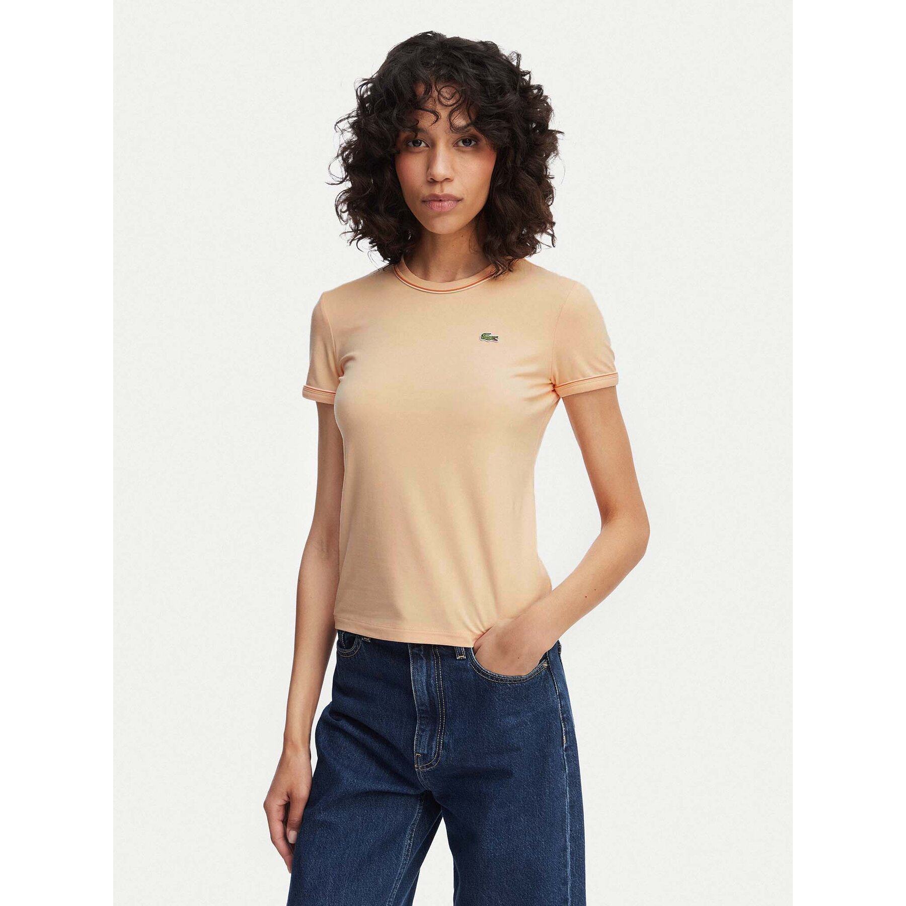 Lacoste T-shirt TF5289 Svijetlo narančasta Slim Fit