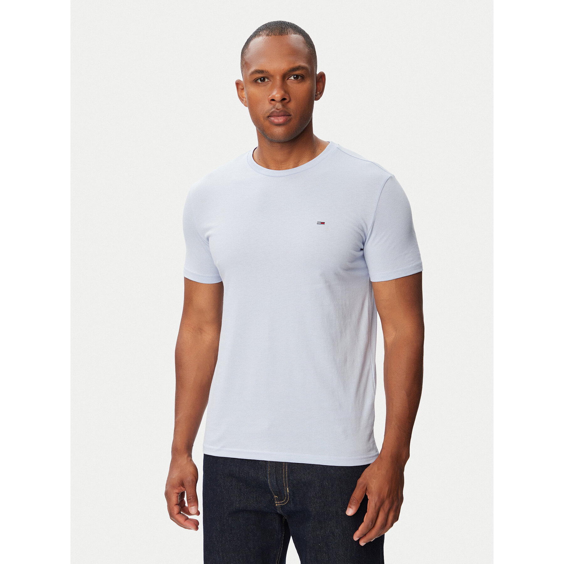 Tommy Jeans T-shirt Jaspe DM0DM20363 Svijetlo plava Slim Fit