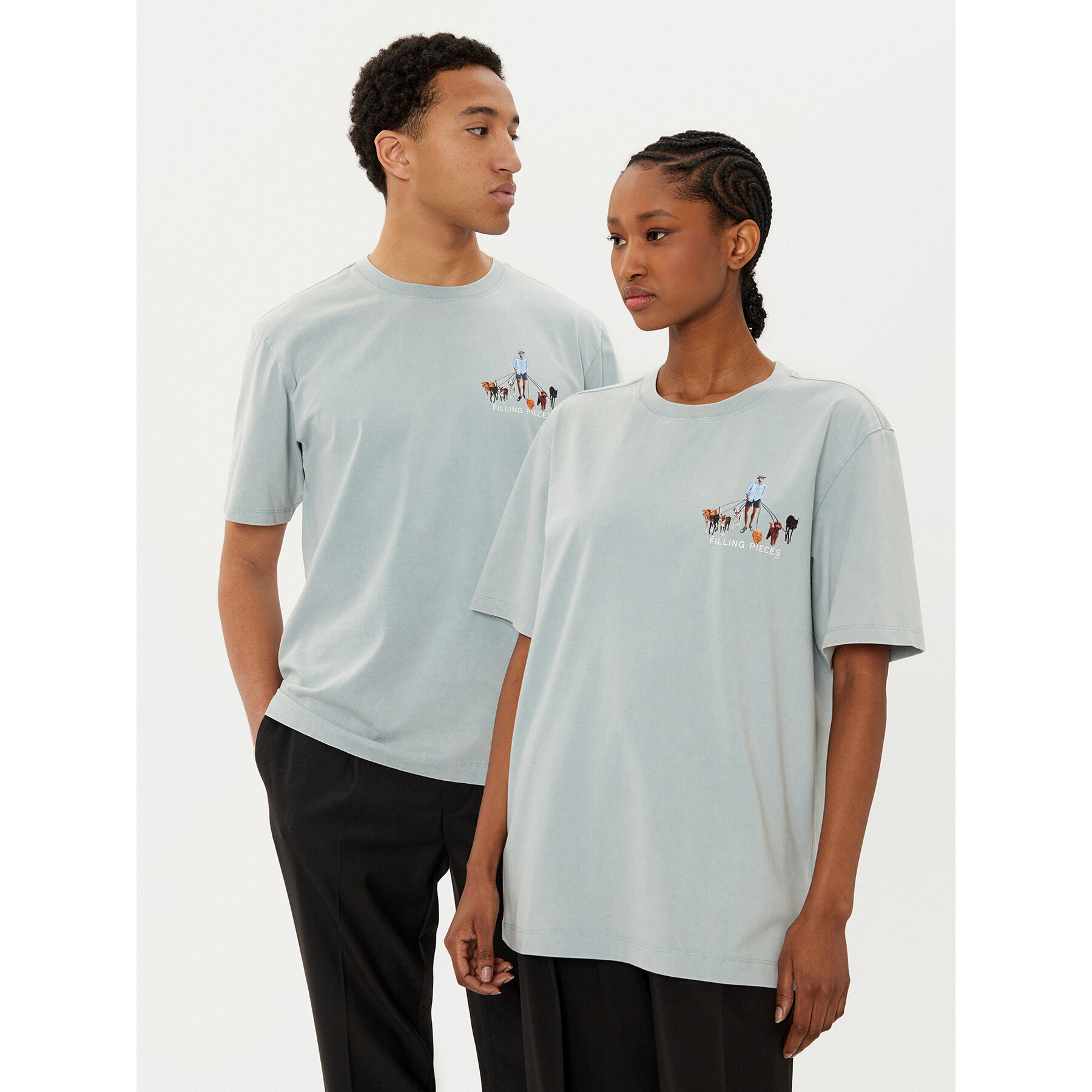 Filling Pieces T-Shirt Unisex Dog Walker 7449981 Πράσινο Regular Fit