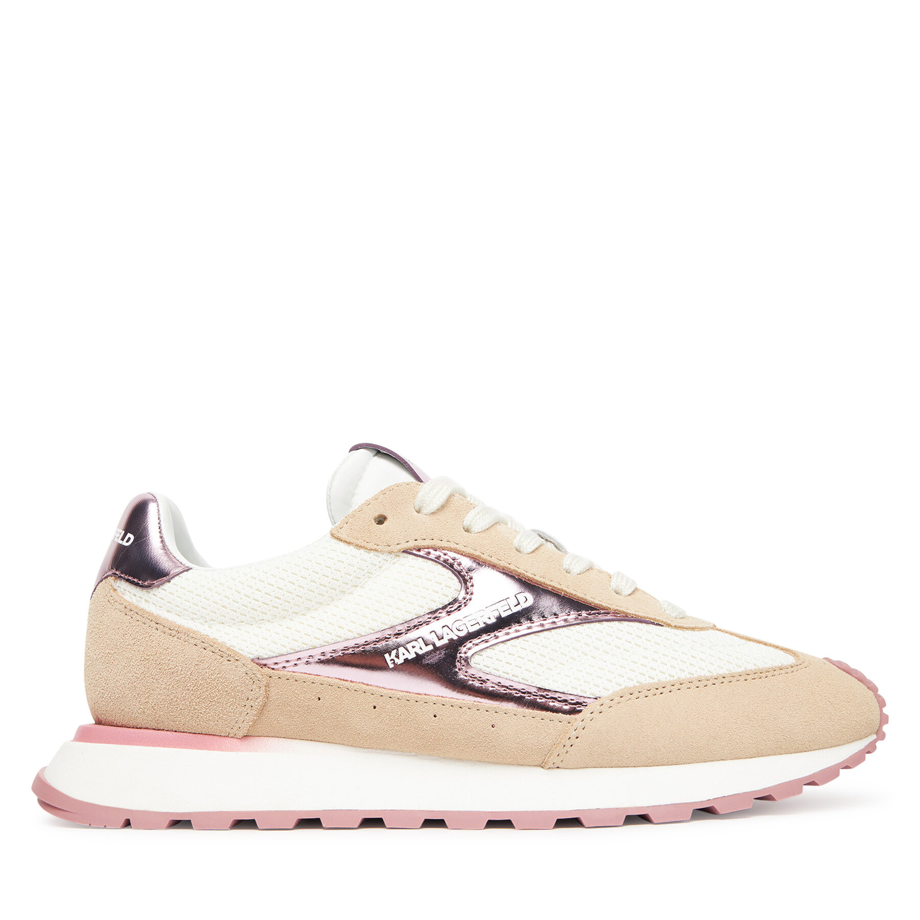 Сникърси KARL LAGERFELD Kairo Lo Lace Mix II KL61124E 4TP Бежов