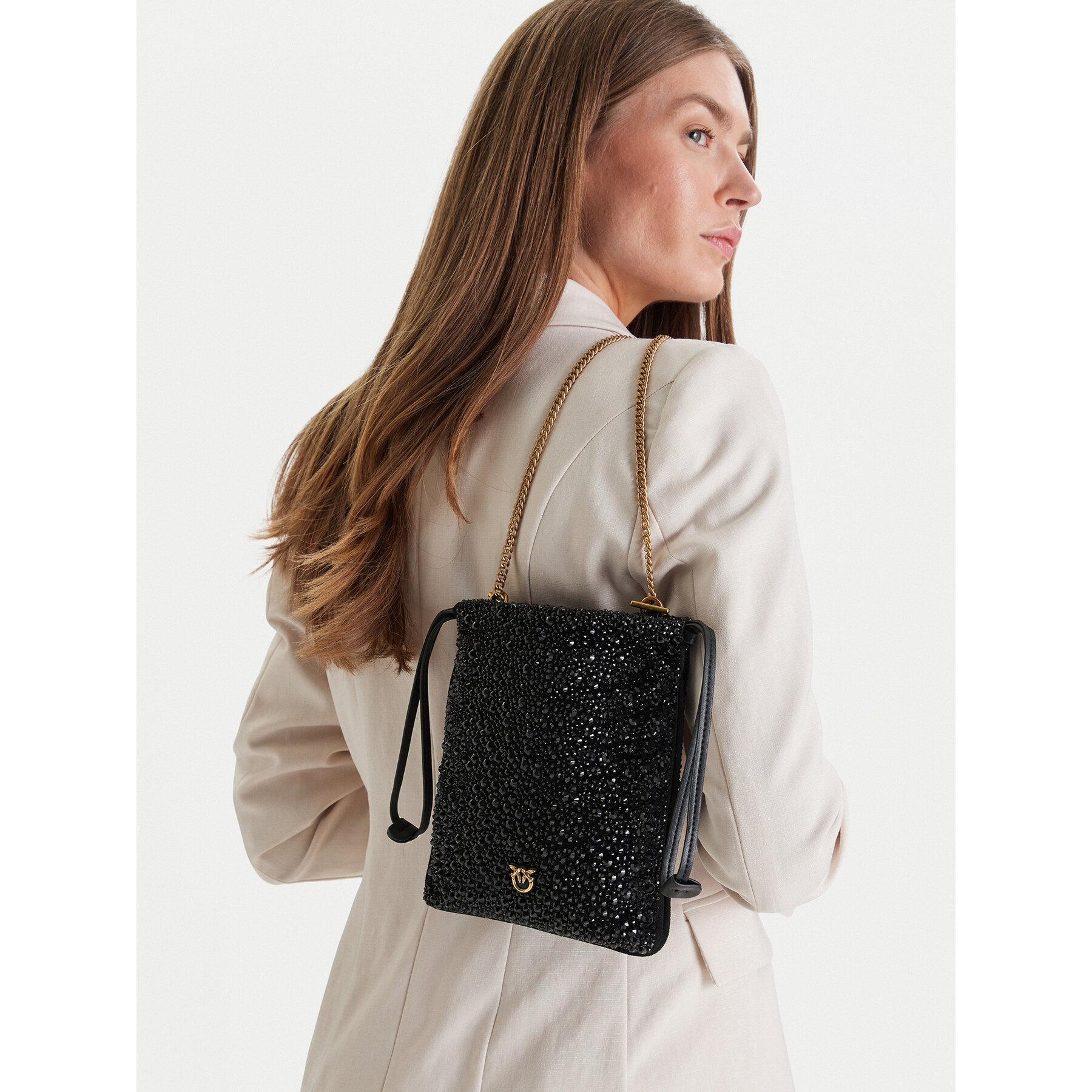 Дамска чанта PINKO Slouchy Coulisse Baby AI 25-26 PCPL 105409 A2WF Черен