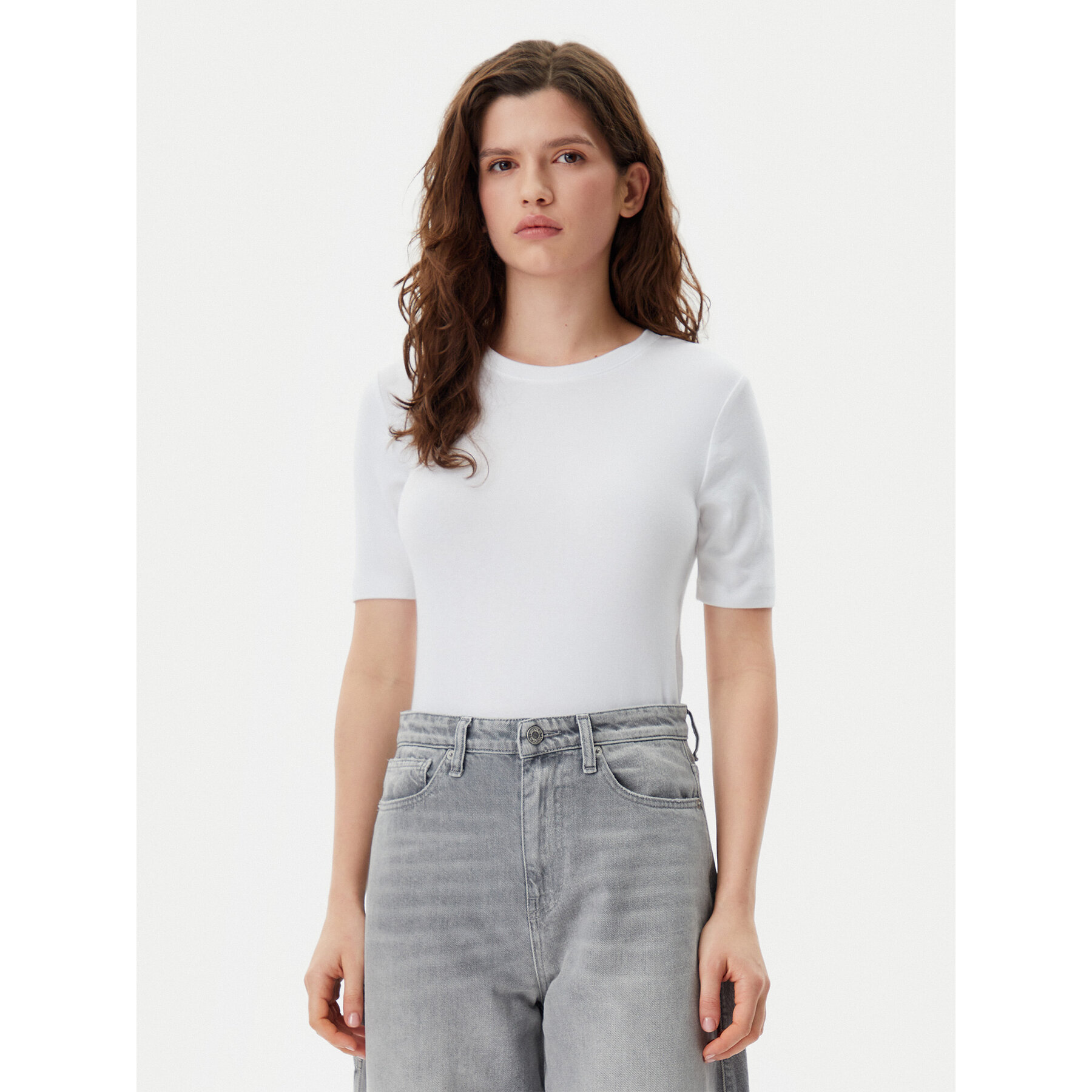 Gap T-Shirt 679172-01 Λευκό Stretch Fit
