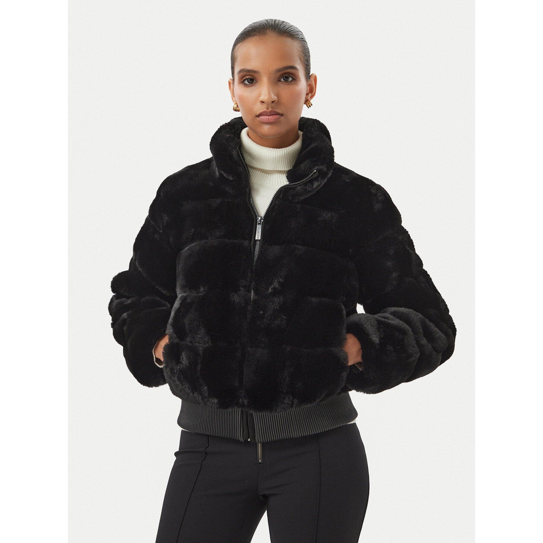 Michael Kors Pelzmantel 77G1377M52 Schwarz Regular Fit