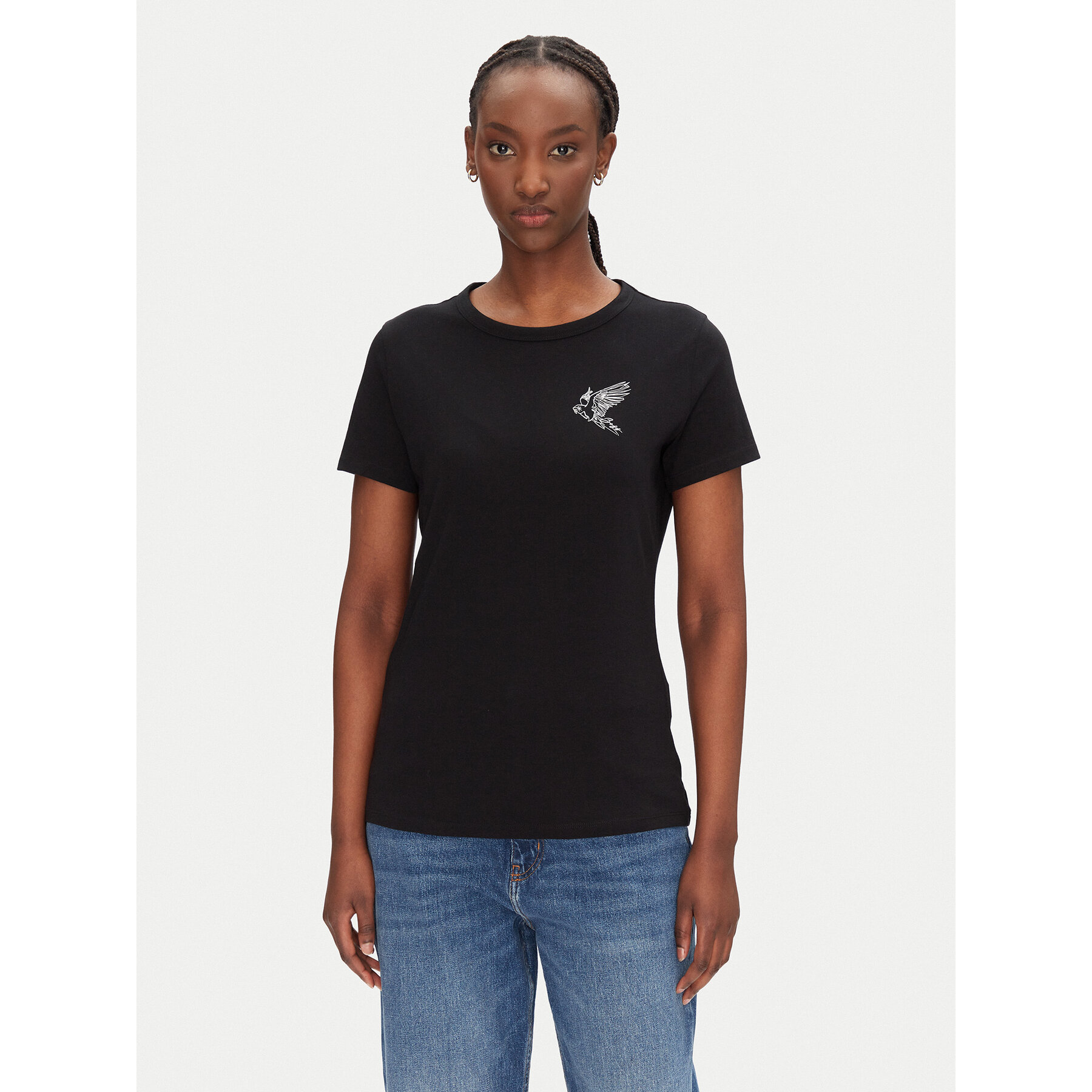 BOSS Póló C_Elogo_21 50540260 Fekete Slim Fit