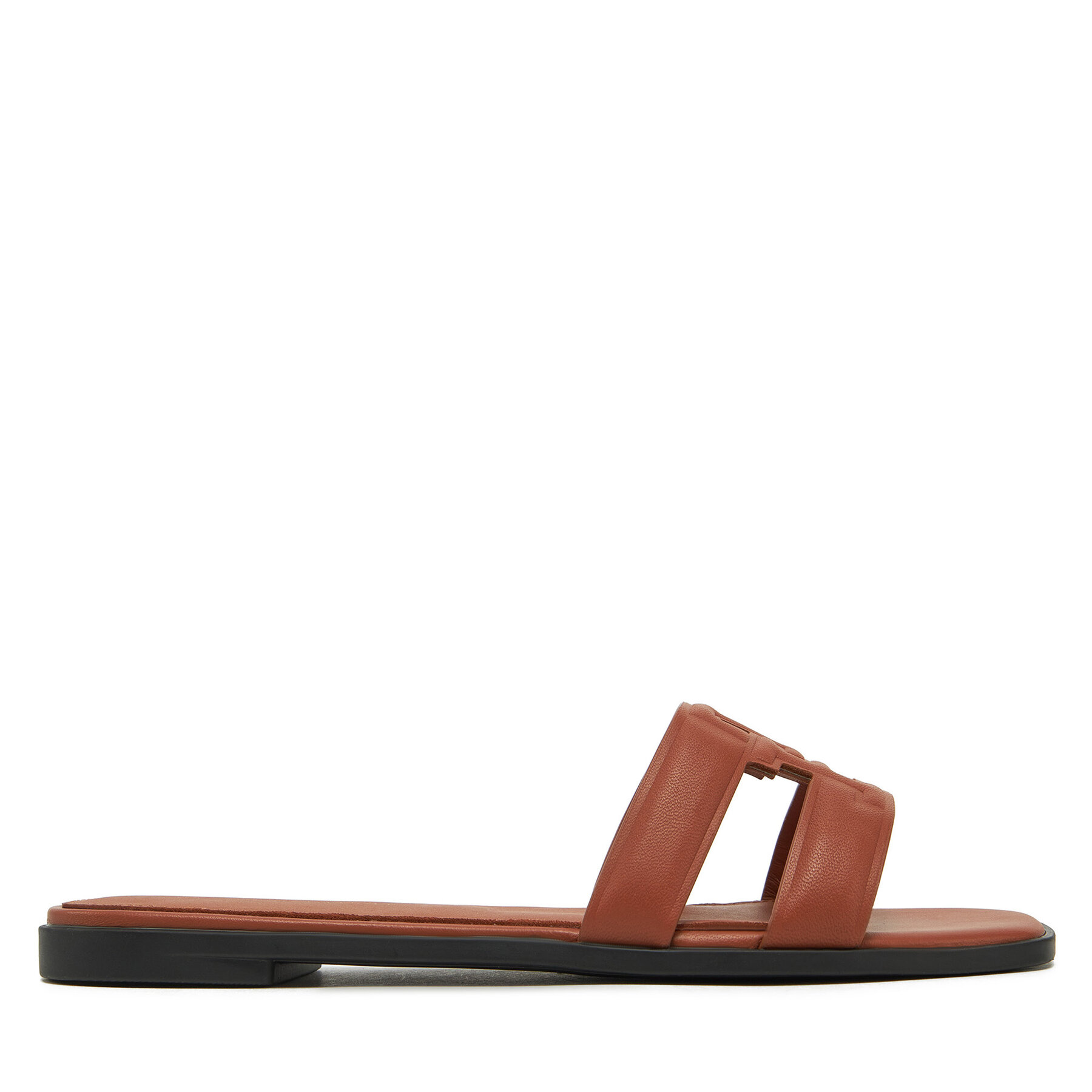 Damskie Tommy Hilfiger Klapki, Rozmiar 36 Brązowy Th Logo Strap Mule FW0FW08671