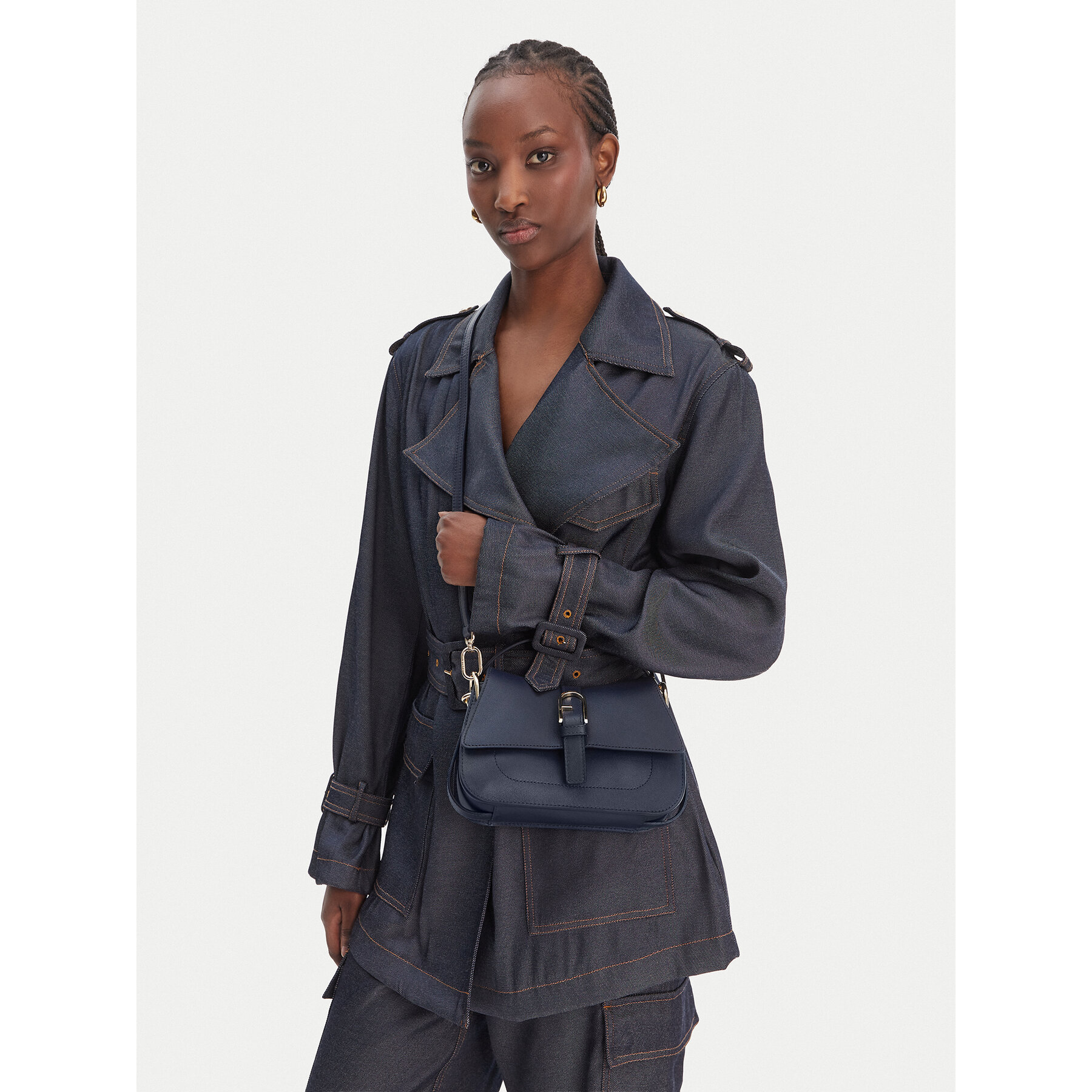 Geantă Furla Flow Mini Top WB01032 BX2045 BG 4852S Bleumarin