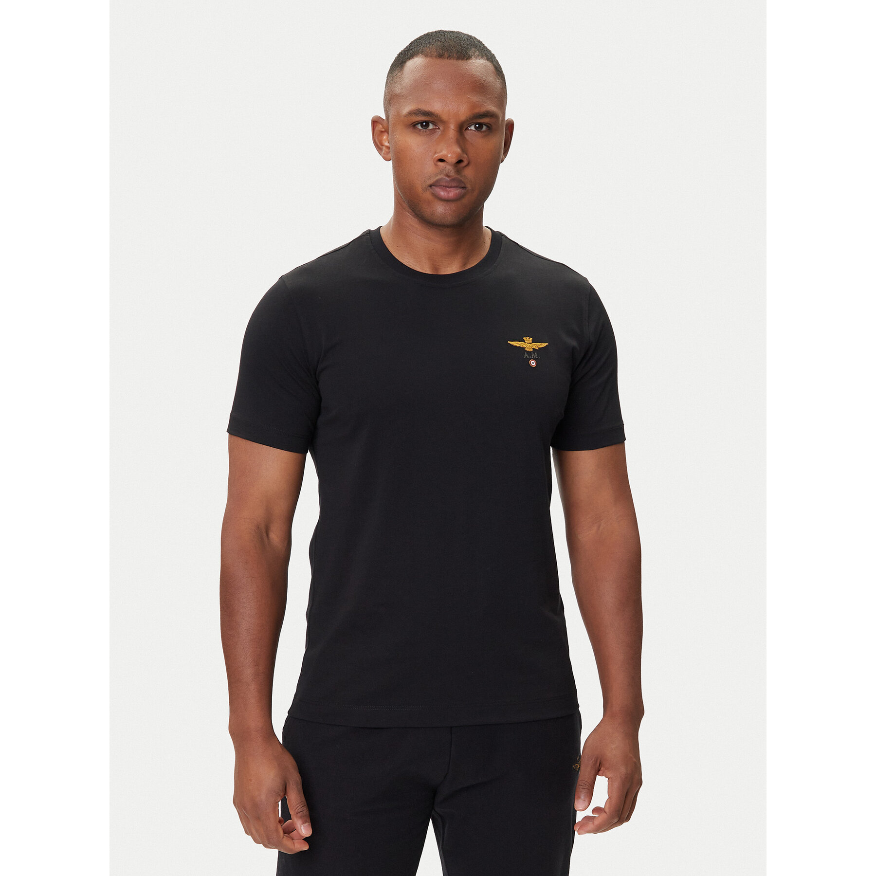 Aeronautica Militare Camiseta 252TS1580UJ00372 Negro Regular Fit