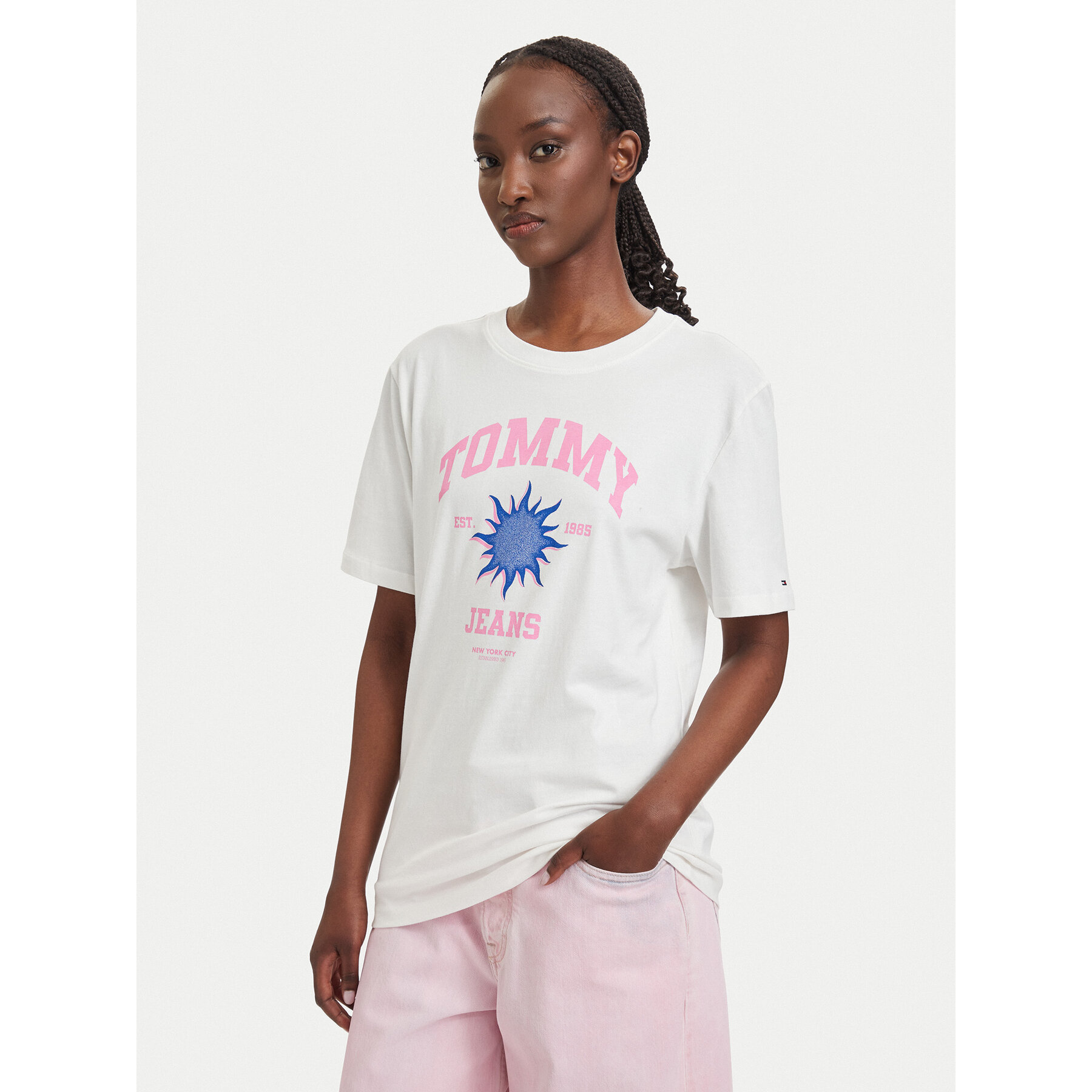 Tommy Jeans T-Shirt Novelty DW0DW23159 Weiß Relaxed Fit