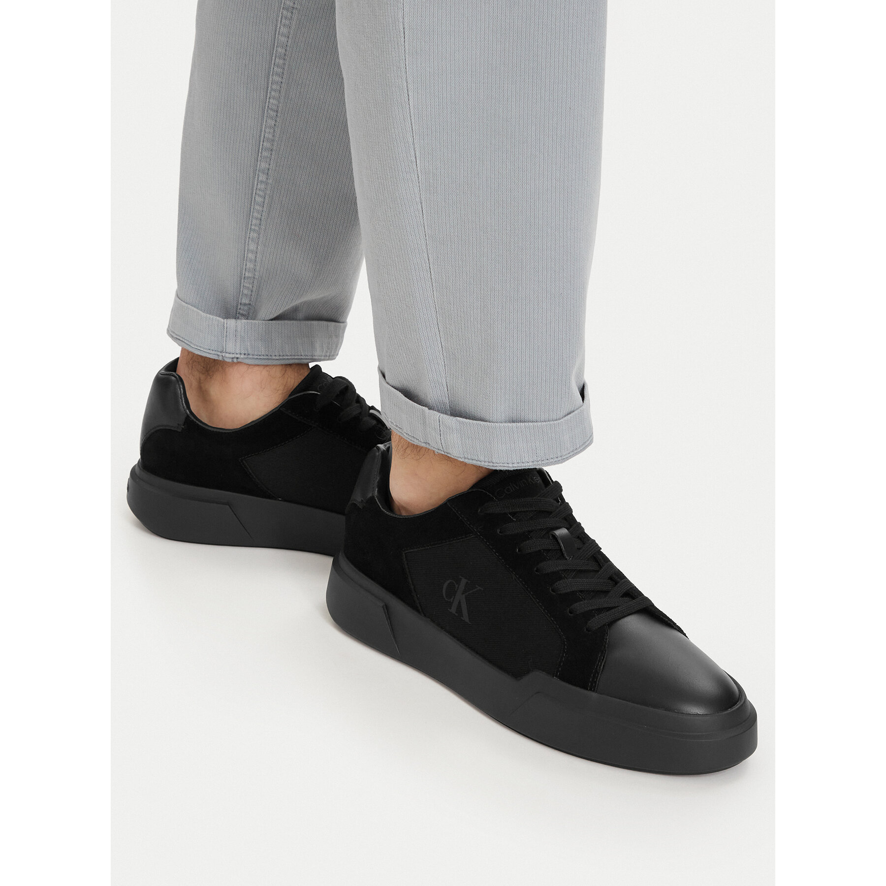 Сникърси Calvin Klein Chunky Cupsole Laceup Cv Mix HM0HM02238 Черен