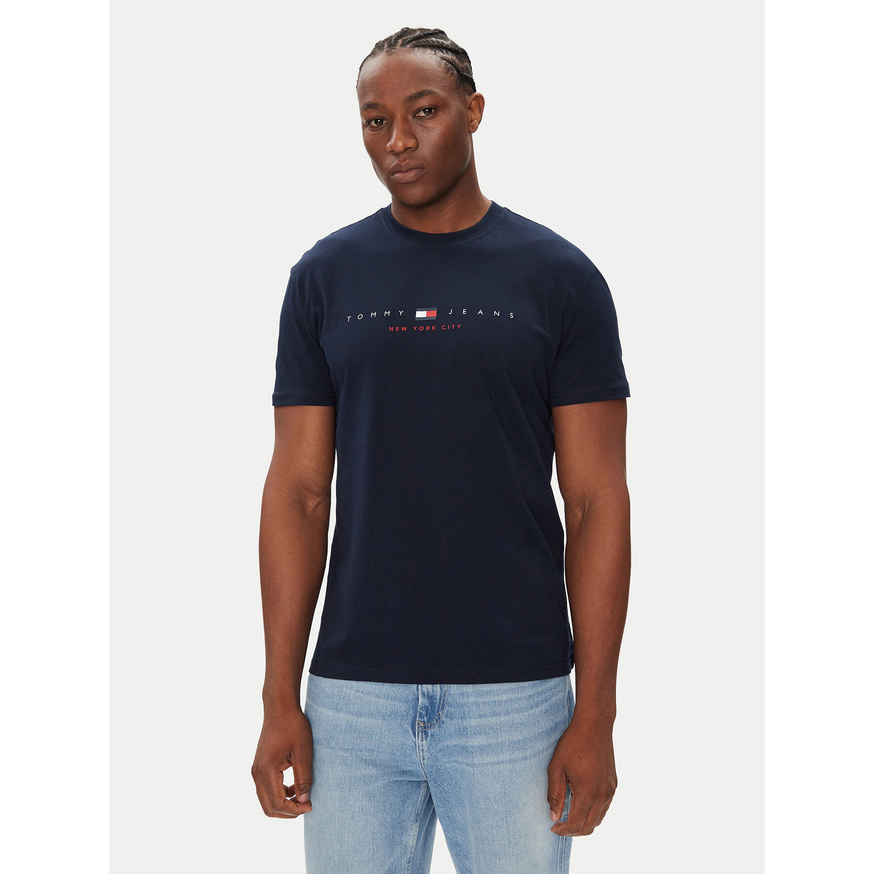 Tommy Jeans T-Shirt Flag Linear DM0DM21911 Σκούρο μπλε Regular Fit