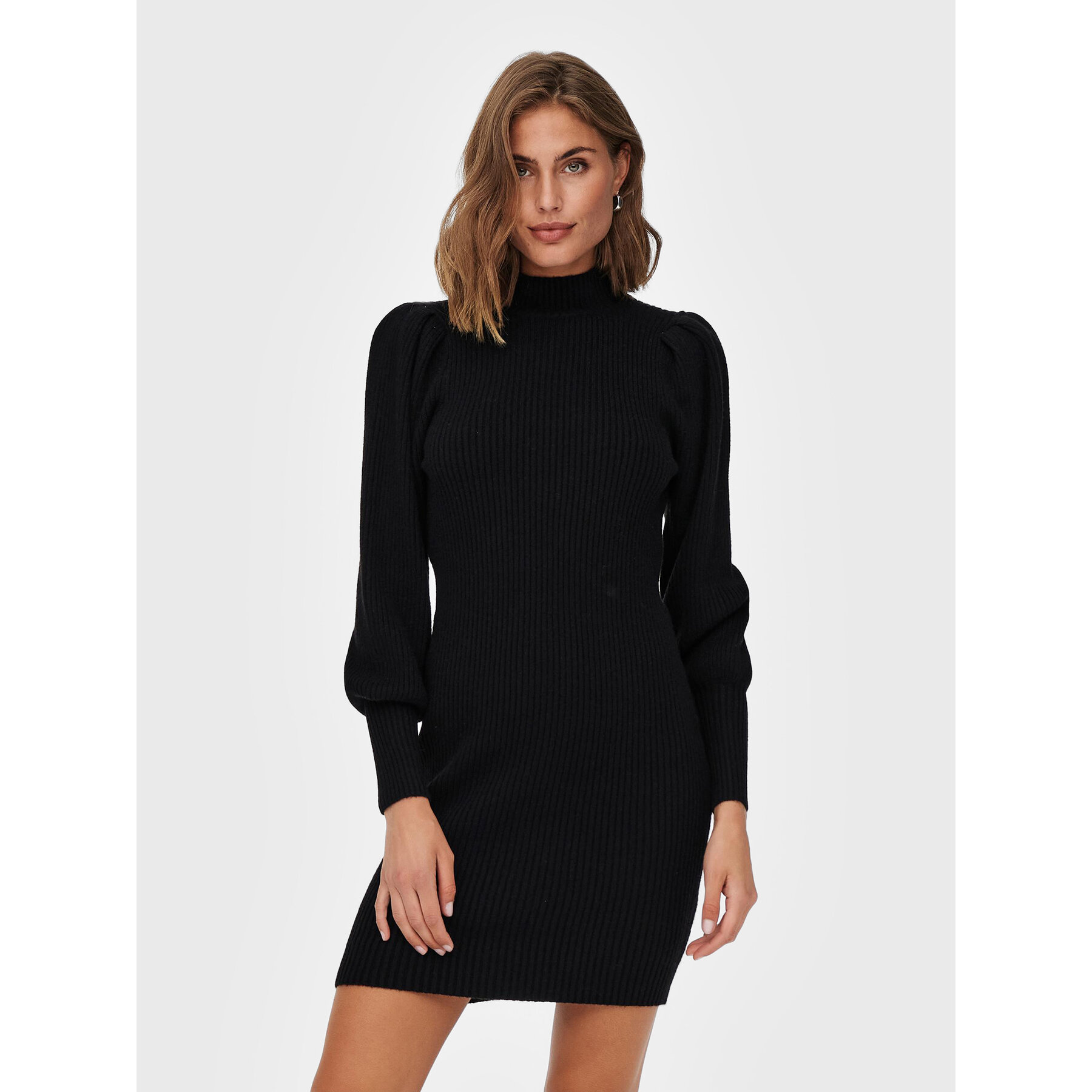 Only Strickkleid Katia 15232502 Schwarz Comfort Fit