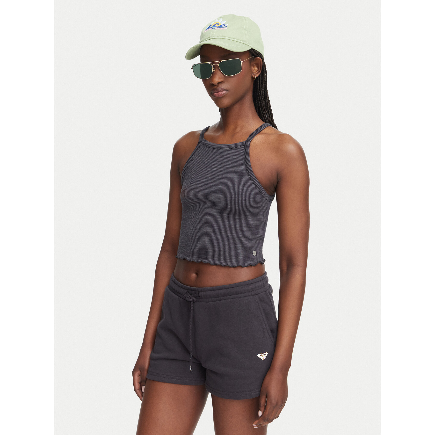 Roxy Top As I Am ERJKT04278 Tamno siva Slim Fit