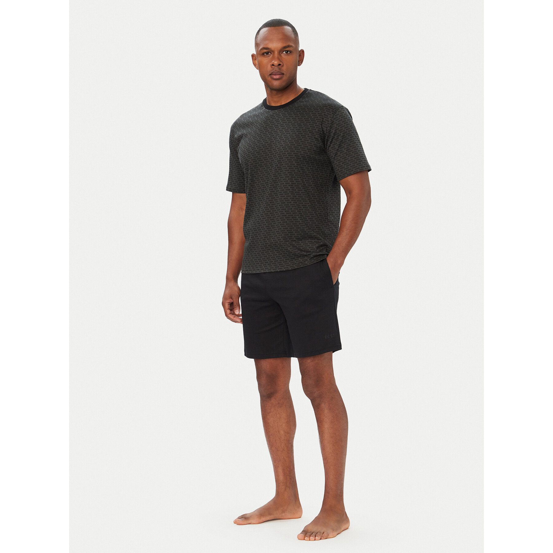 BOSS Pyjama Relax 50540613 Schwarz Regular Fit