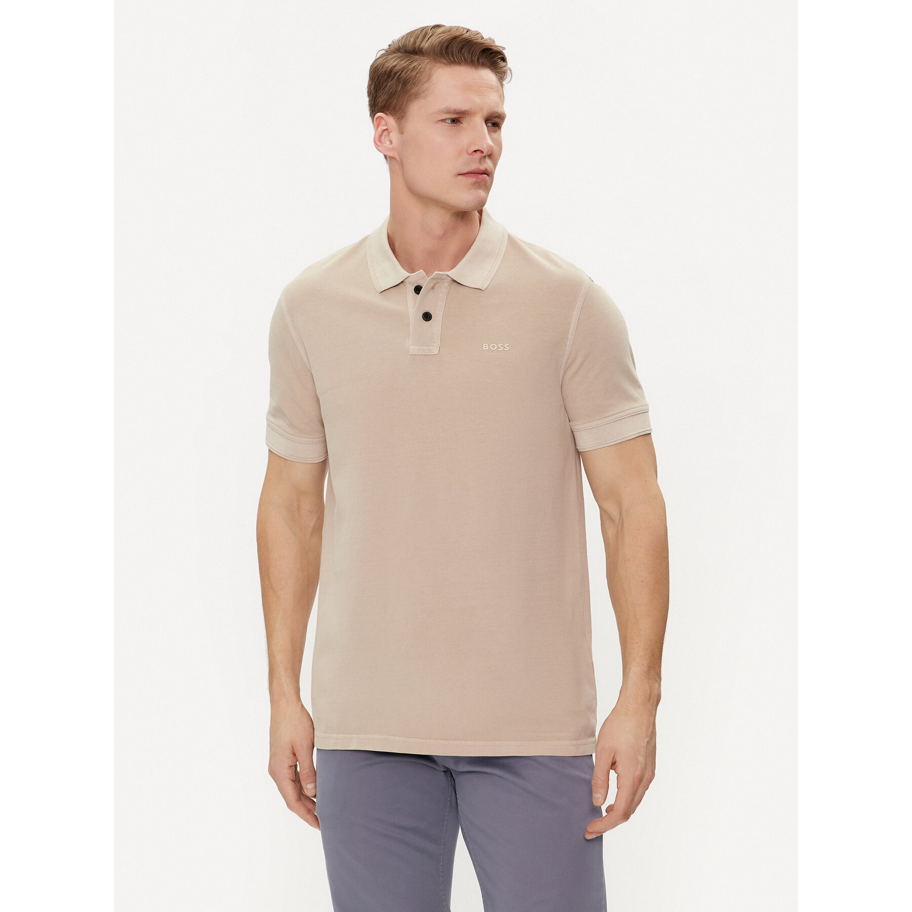 Boss Polo majica Prime 50507813 Bež Regular Fit