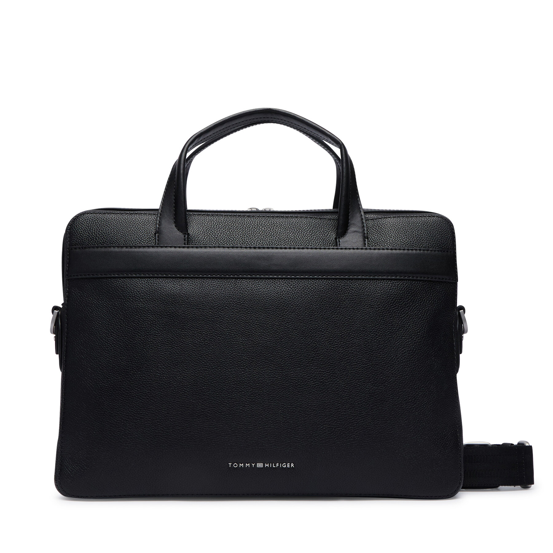 Torba za prenosnik Tommy Hilfiger Th Business Leather Computer Bag AM0AM14731 Črna