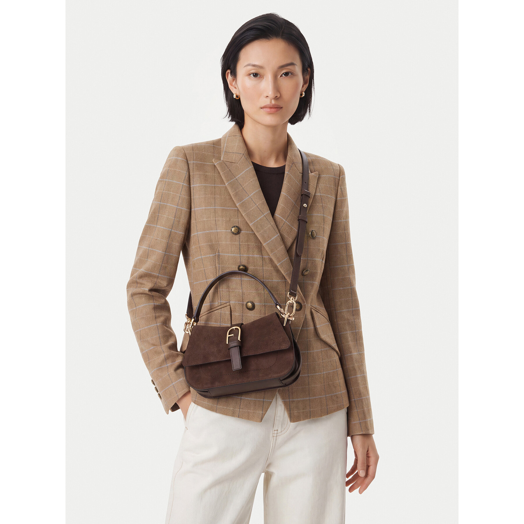 Kabelka Furla Flow Mini Top Handle WB01032 BX3045 CN 3244S Hnedá