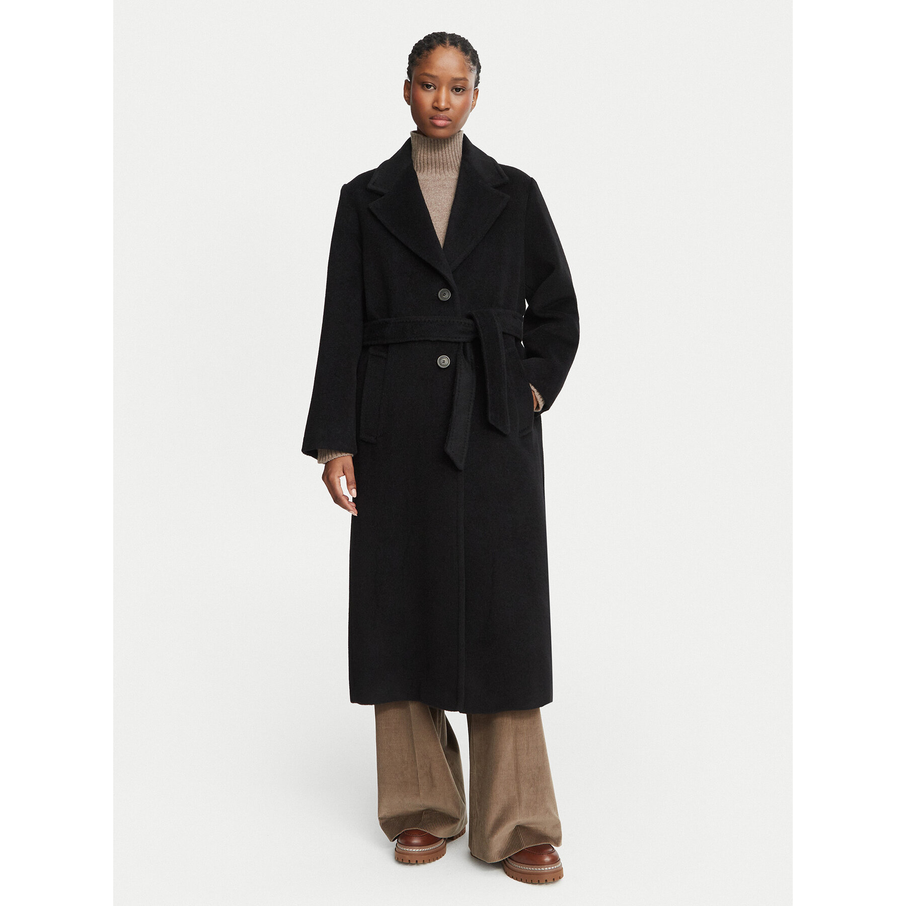 Weekend Max Mara Wollmantel Bronte 2625016112 Schwarz Regular Fit