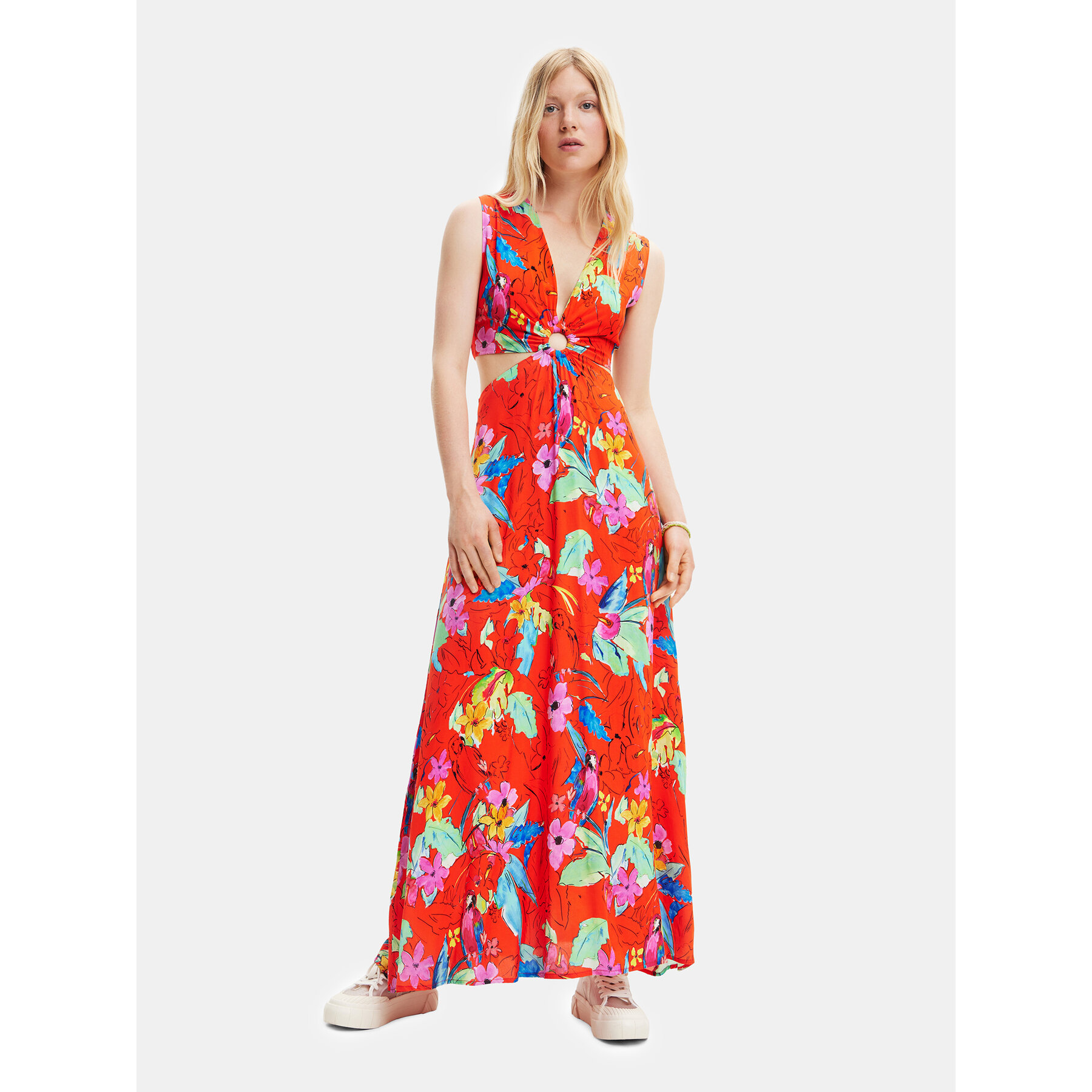 Desigual Sommerkleid 23SWVW73 Rot Regular Fit
