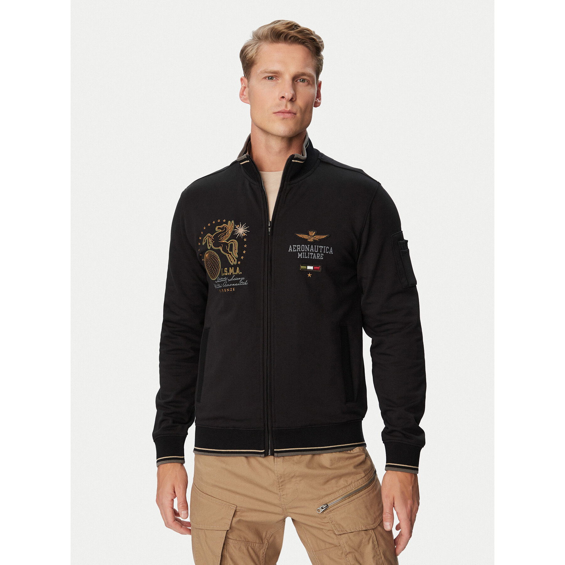 Aeronautica Militare Sweatshirt 262FE2134UF00662 Schwarz Regular Fit