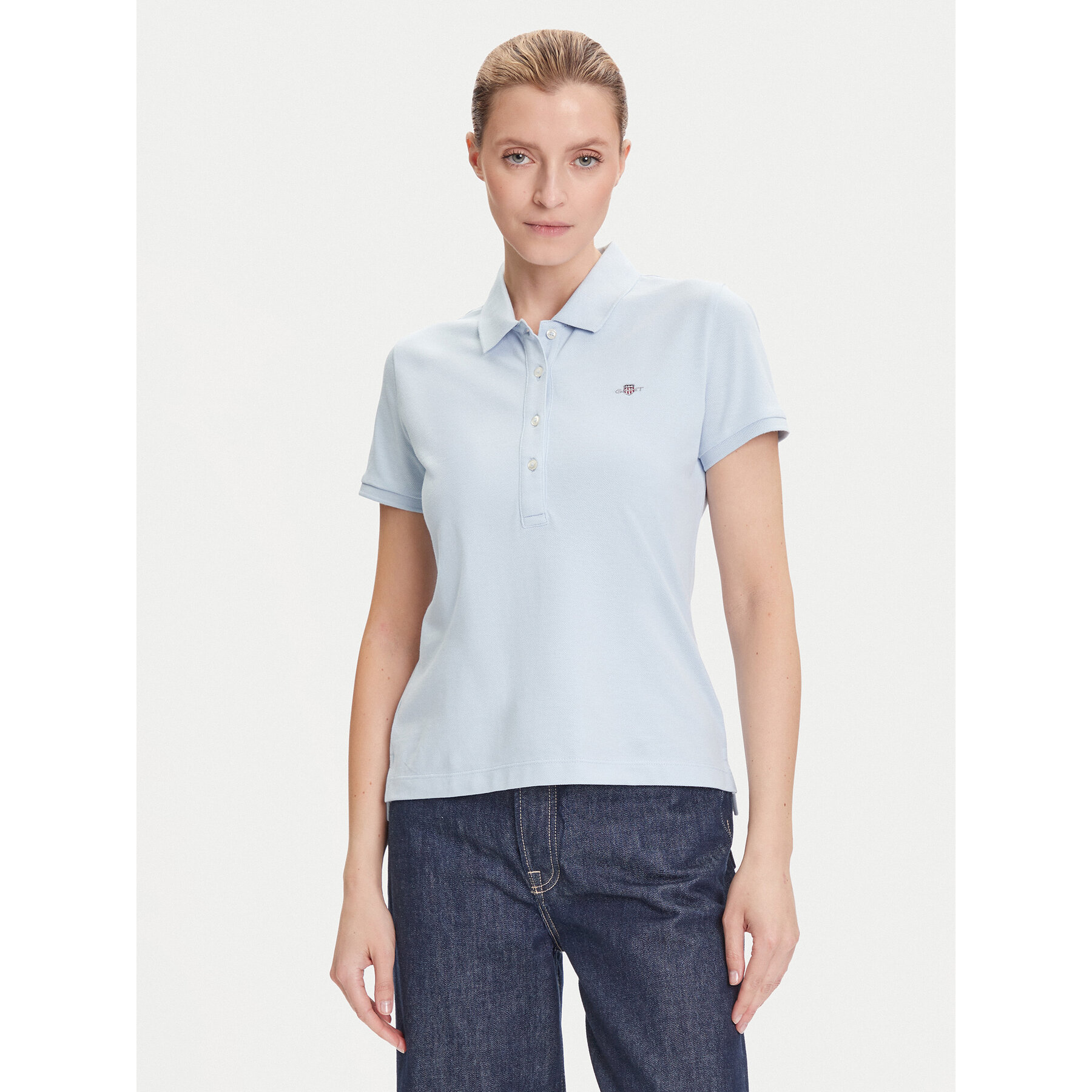 Gant Polo majica Sheild 4200870 Svetlo modra Slim Fit