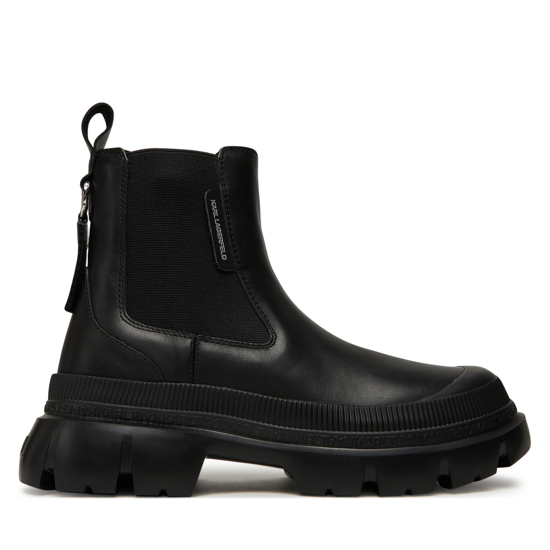 Členková obuv s elastickým prvkom KARL LAGERFELD KL43545 Čierna