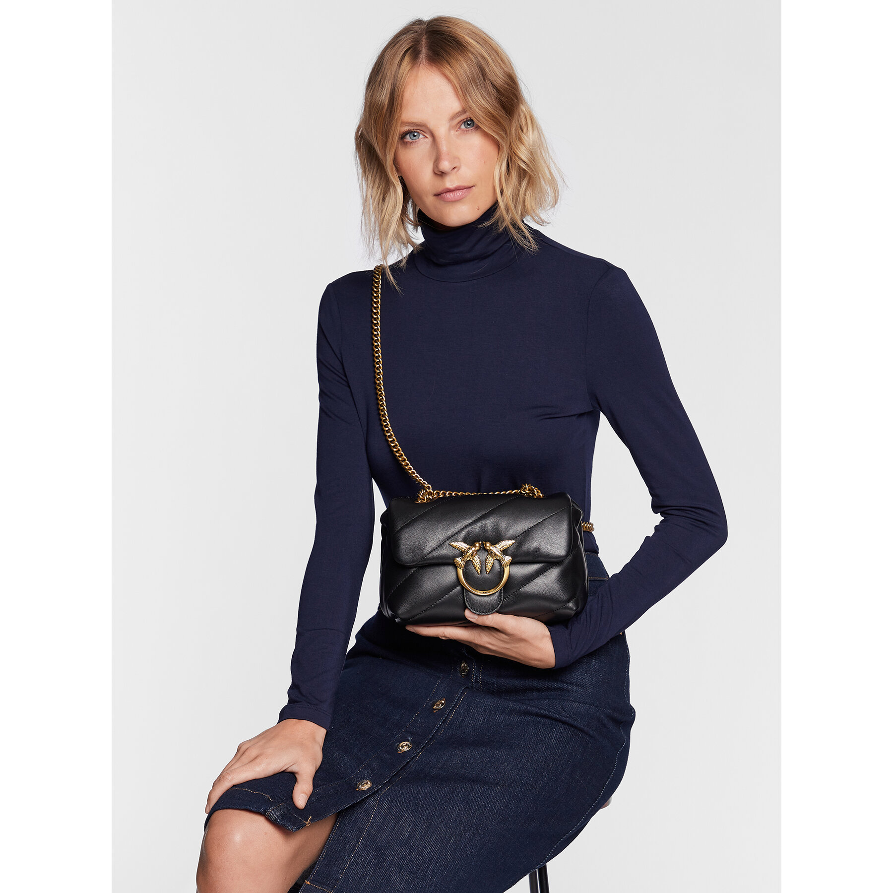 Táska Pinko Love Mini Puff Cl PE 23 PLTT 100039 A0F2 Fekete