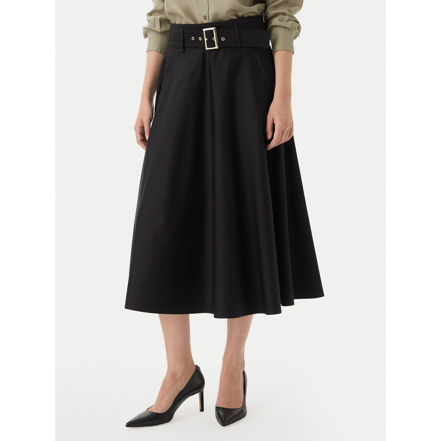 Marella Trapezförmiger Rock Tappeto 2613101101 Schwarz Regular Fit
