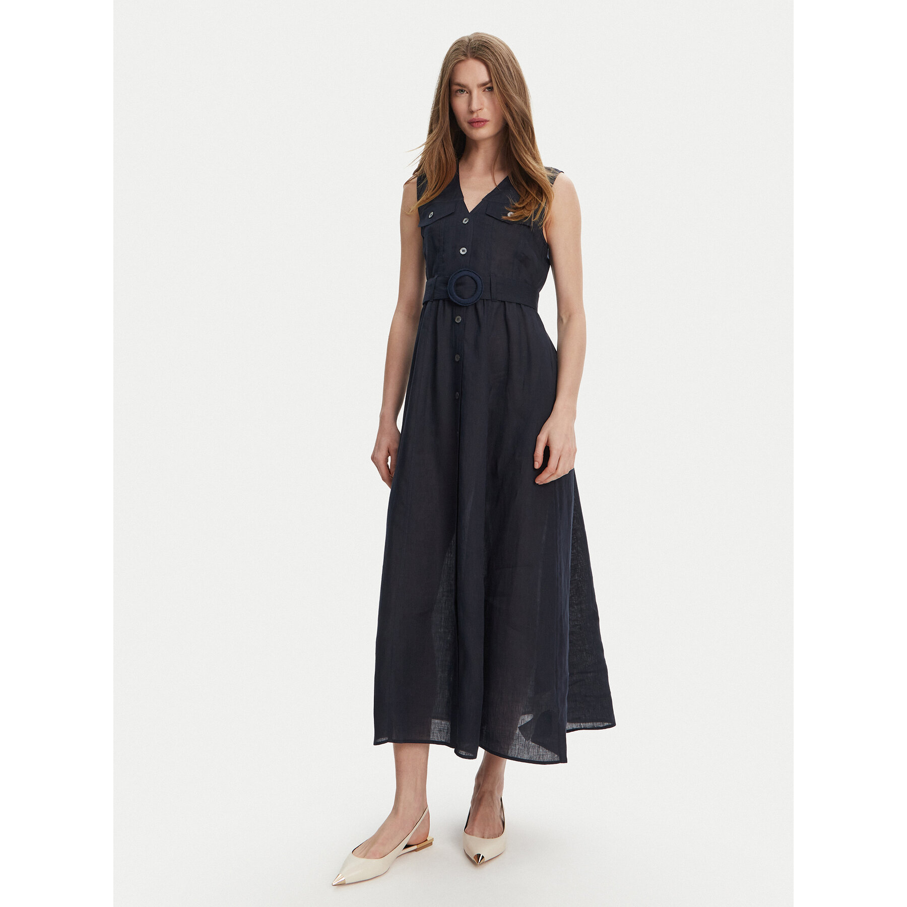 Marella Sommerkleid Picchio 2513221064 Dunkelblau Regular Fit