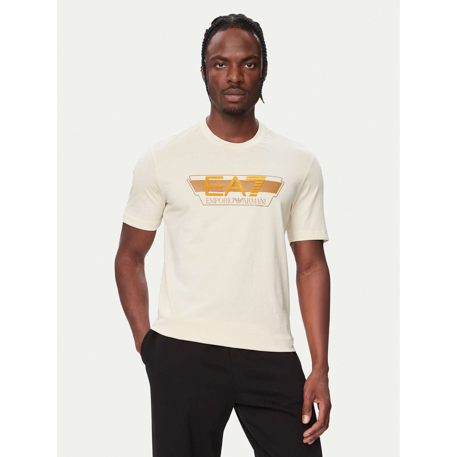 EA7 Emporio Armani T-Shirt 7M002433 AF12503 U1079 Creme Regular Fit