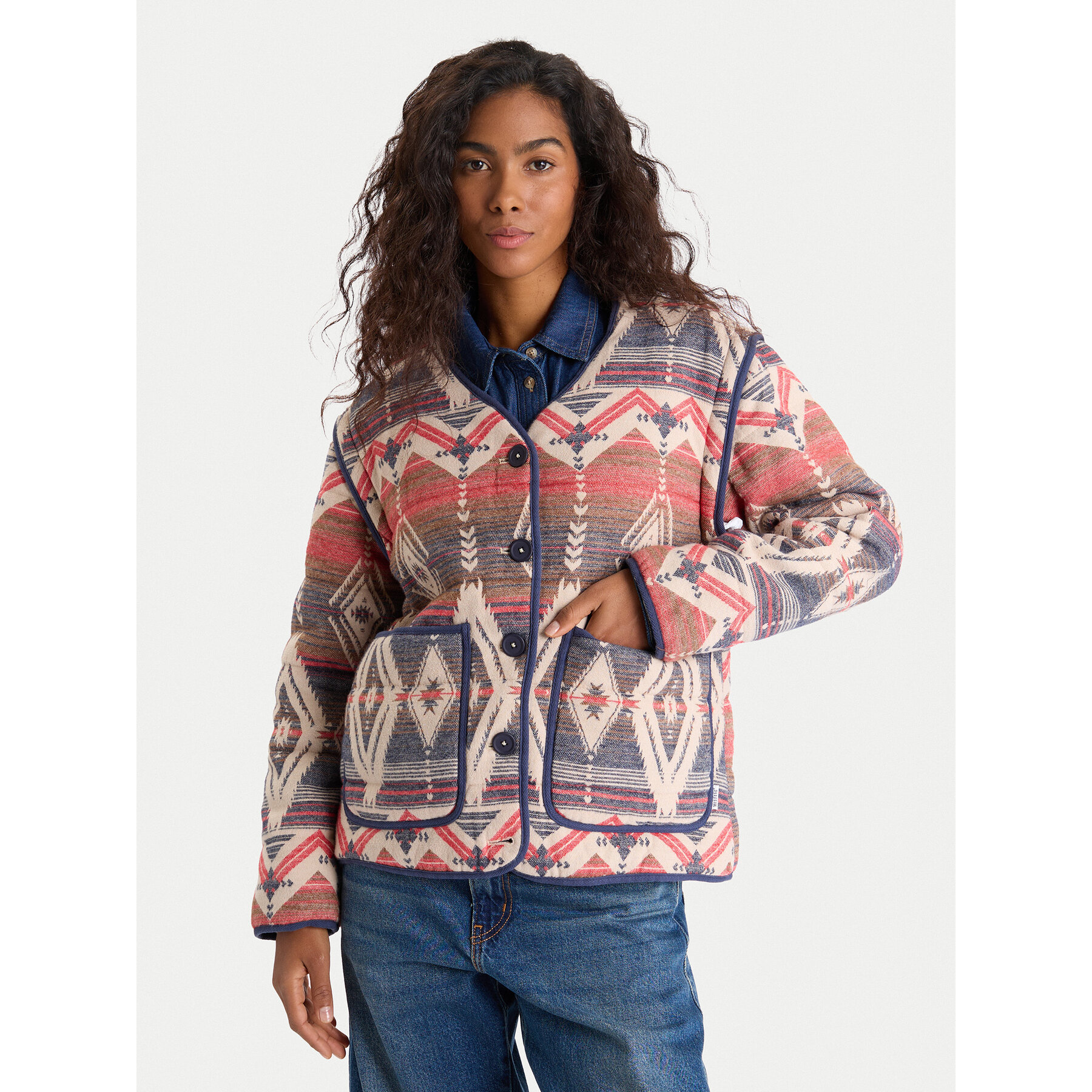 Mustang Hemdjacke Roxbury 1016747 Bunt Relaxed Fit