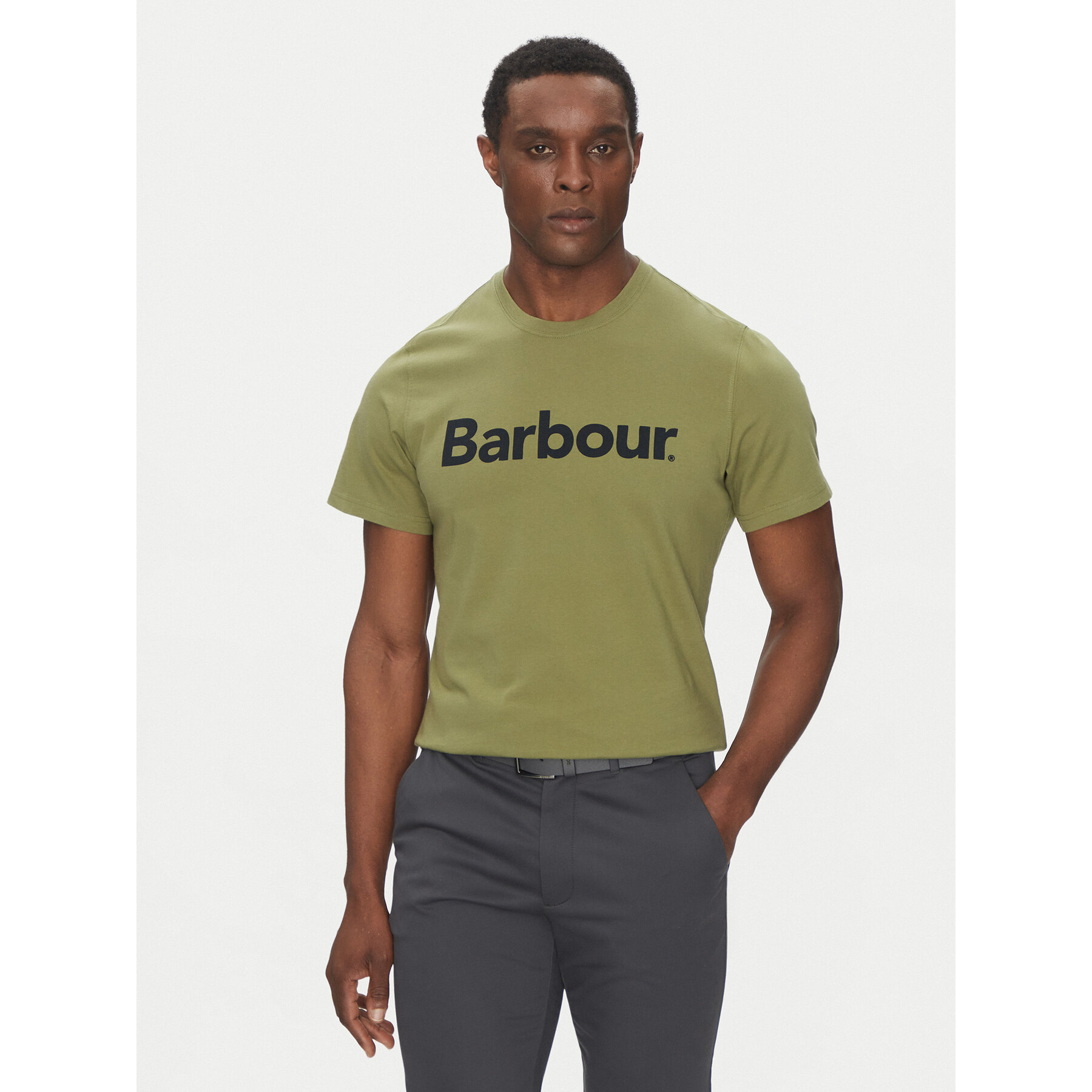 Barbour Póló Logo MTS0531OL39 Zöld Tailored Fit