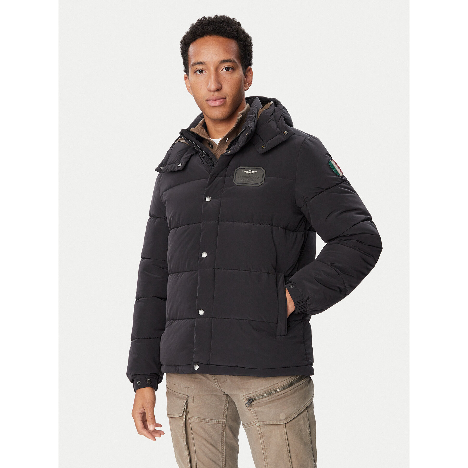 Aeronautica Militare Winterjacke 262AB3072UCT04358 Schwarz Regular Fit